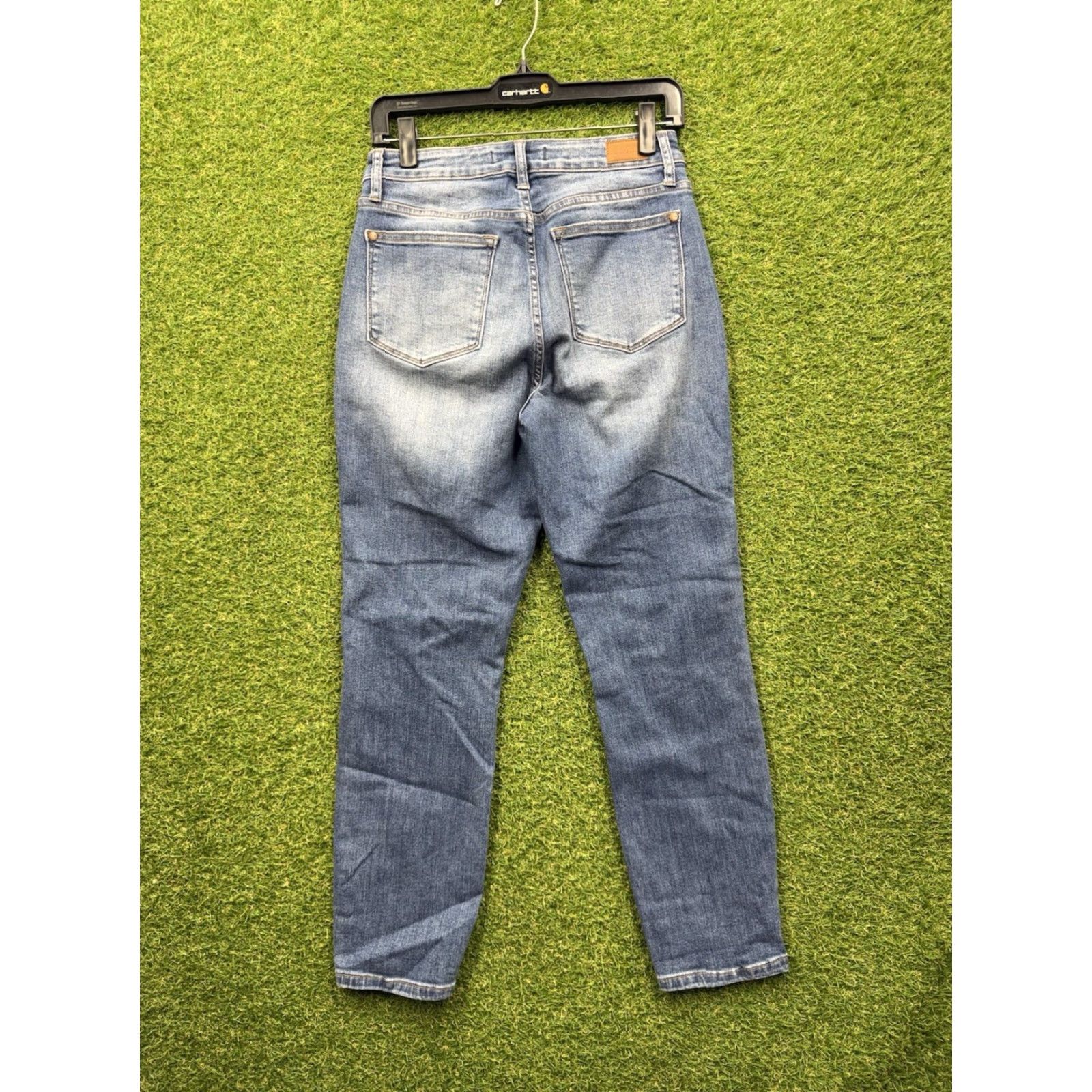 Denime Judy Blue Jeans Womens Boyfriend Fit Medium Wash Denim JB88706 5/27 Stretch Distressed Pockets Zipper Button Regular Size 27 Blue Jeans Women Womens Size 27" / US 4 / IT 40 - 2 Thumbnail