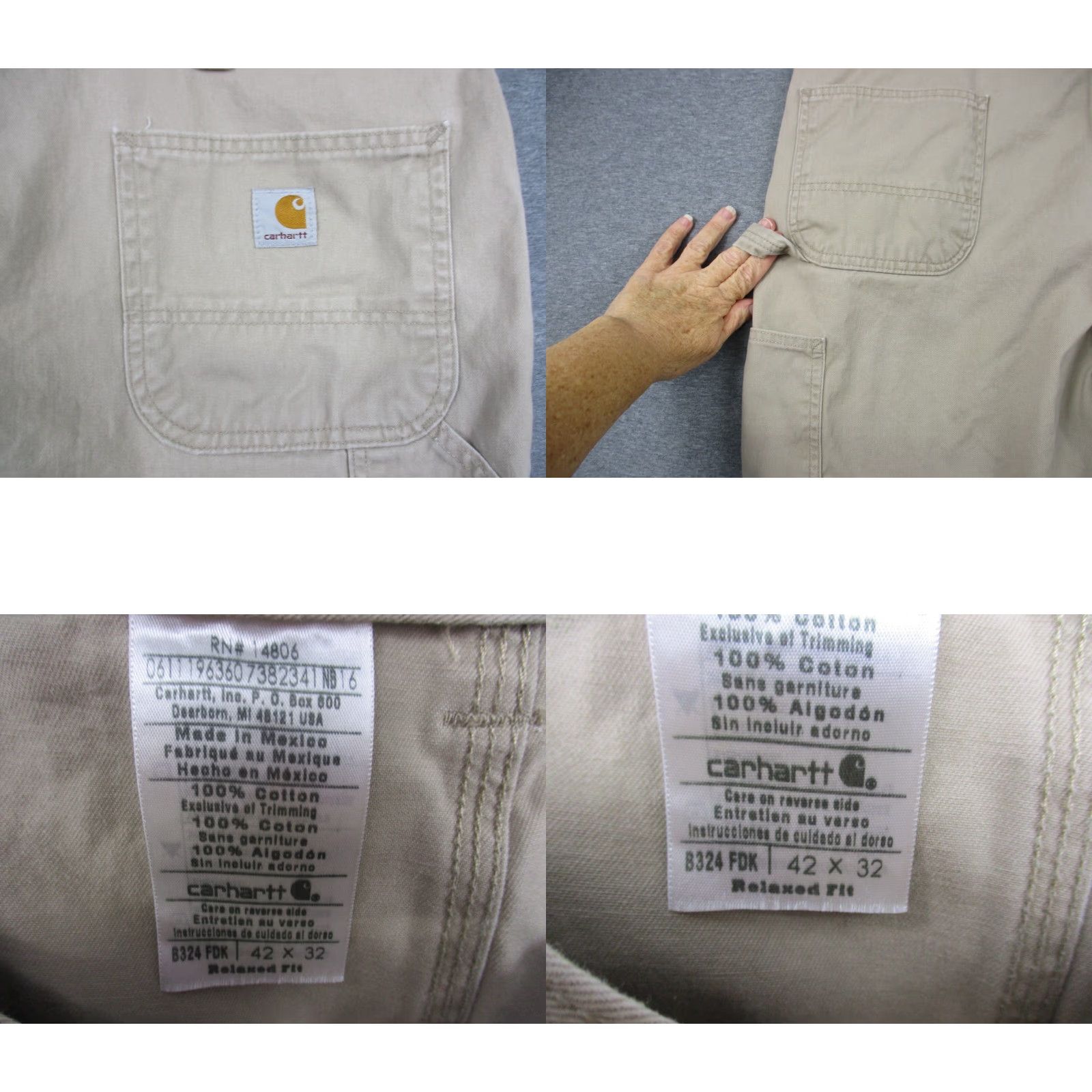 Carhartt Carhartt Carpenter Pants Mens 40x30 Khaki Relaxed Fit Work B324FDK Vintage No (adjusted) Size US 40 / EU 56 - 8 Thumbnail