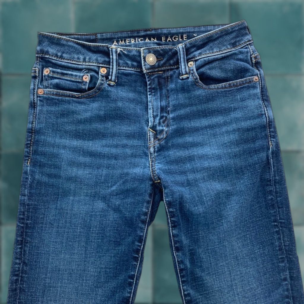 American Eagle Outfitters American Eagle Outfitters Skinny Jeans Mens 28x30 Dark Wash Blue Stretch Denim Low Rise Jeans Size US 28 / EU 44 - 1 Thumbnail