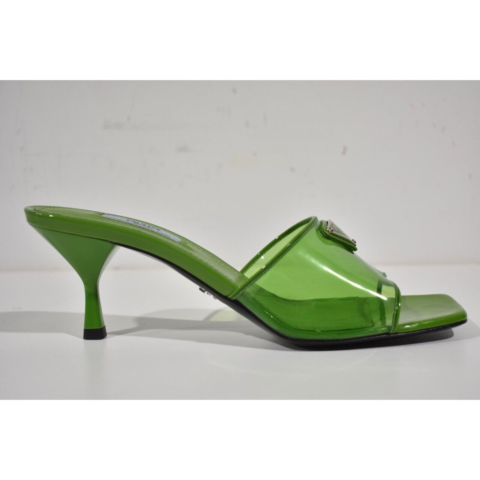 Prada Plexiglas PVC Leather Backless Sandal Mule Heel Pump 39 Size US 9 / IT 39 - 11 Thumbnail