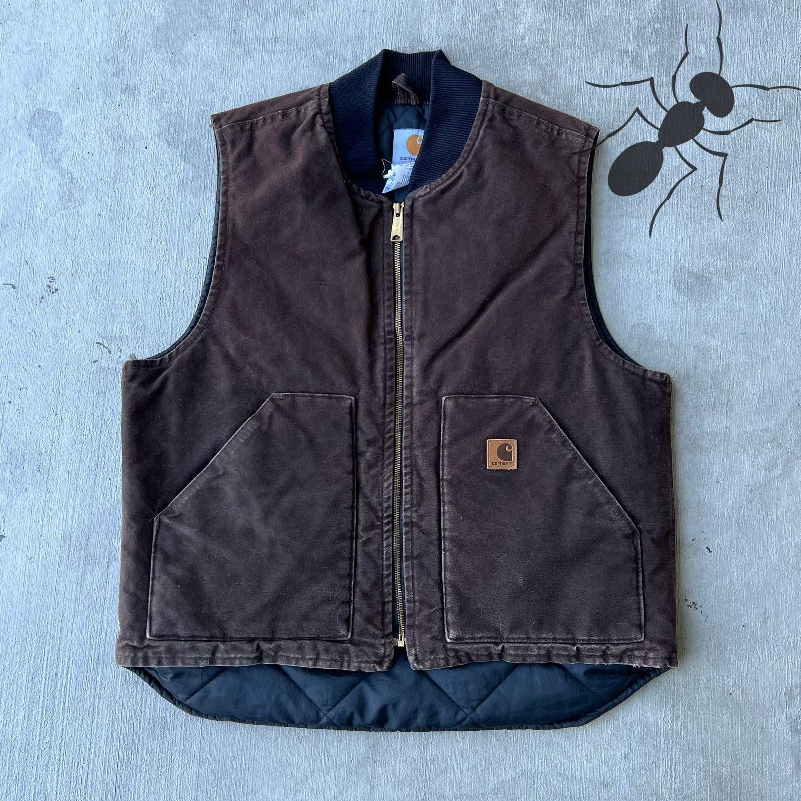 Carhartt × Vintage Carhartt V02 DKB brown work wear vest Size US L / EU 52-54 / 3 - 1 Thumbnail