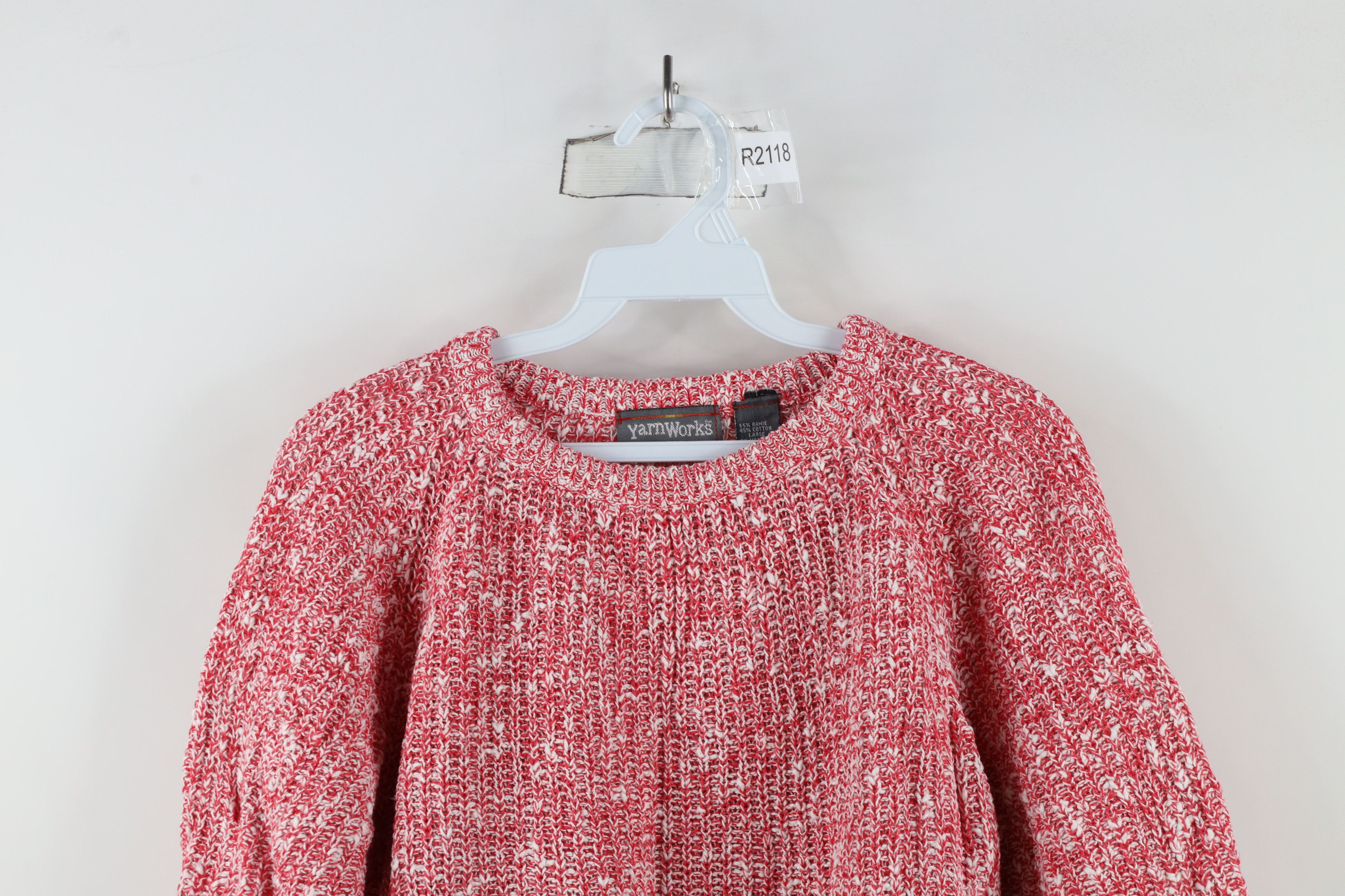 Vintage Vintage 90s Streetwear Ribbed Knit Short Sleeve Sweater Red Size L / US 10 / IT 46 - 2 Thumbnail