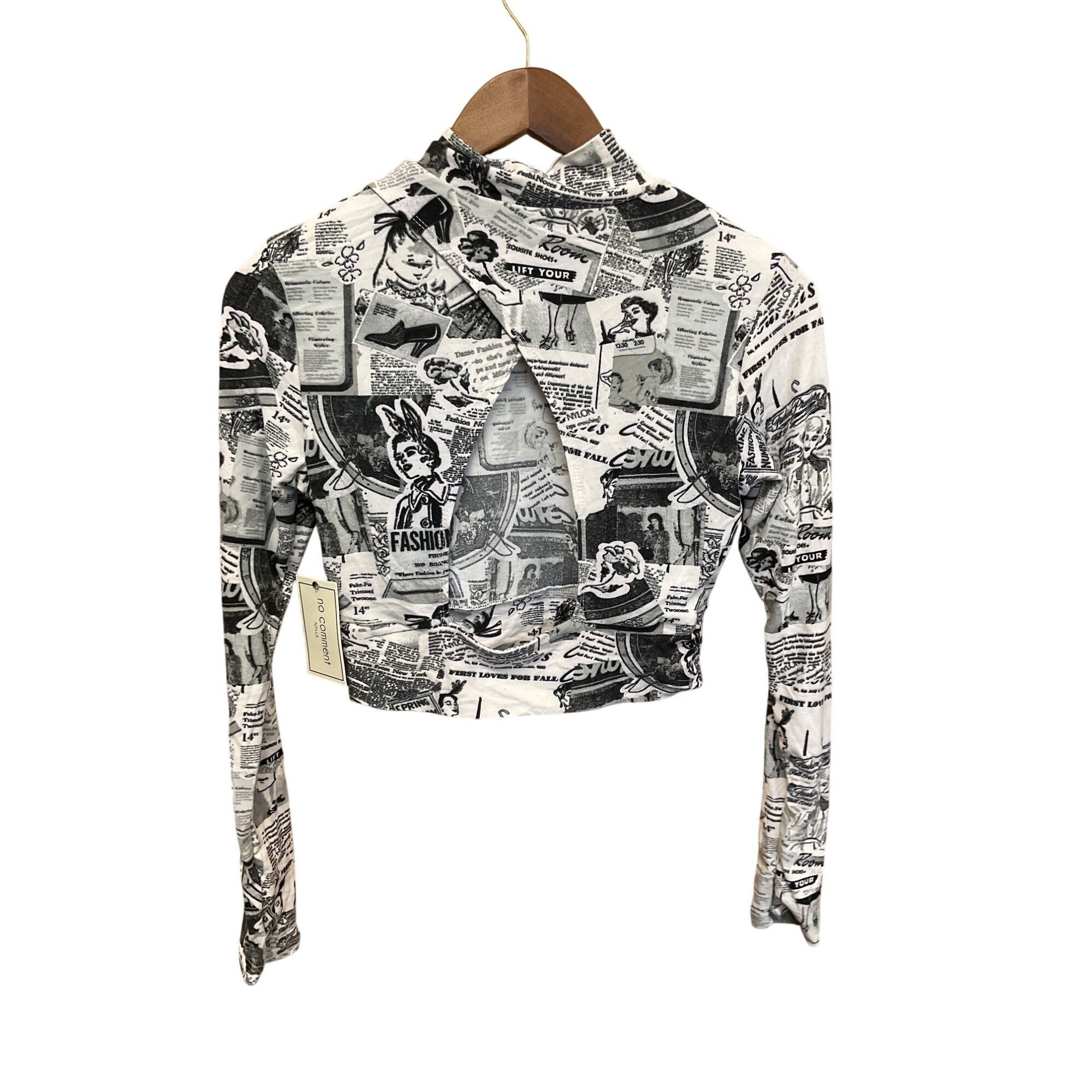 Other No Comment NY.LA Medium Womens Long Sleeve Newspaper Print C Size M / US 6-8 / IT 42-44 - 6 Thumbnail