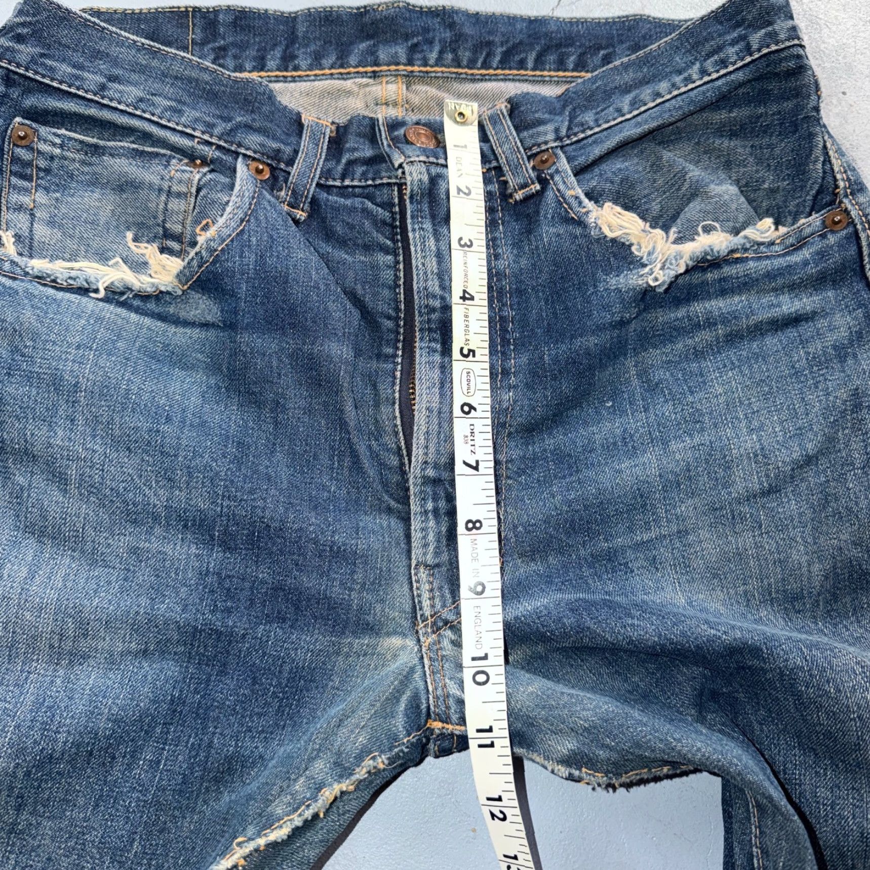 Levi's VINTAGE Levis 505 Big E 60s Redline Selvedge USA XX 1960s Jeans 501 Act 31x28 Mens Size US 31 - 7 Thumbnail