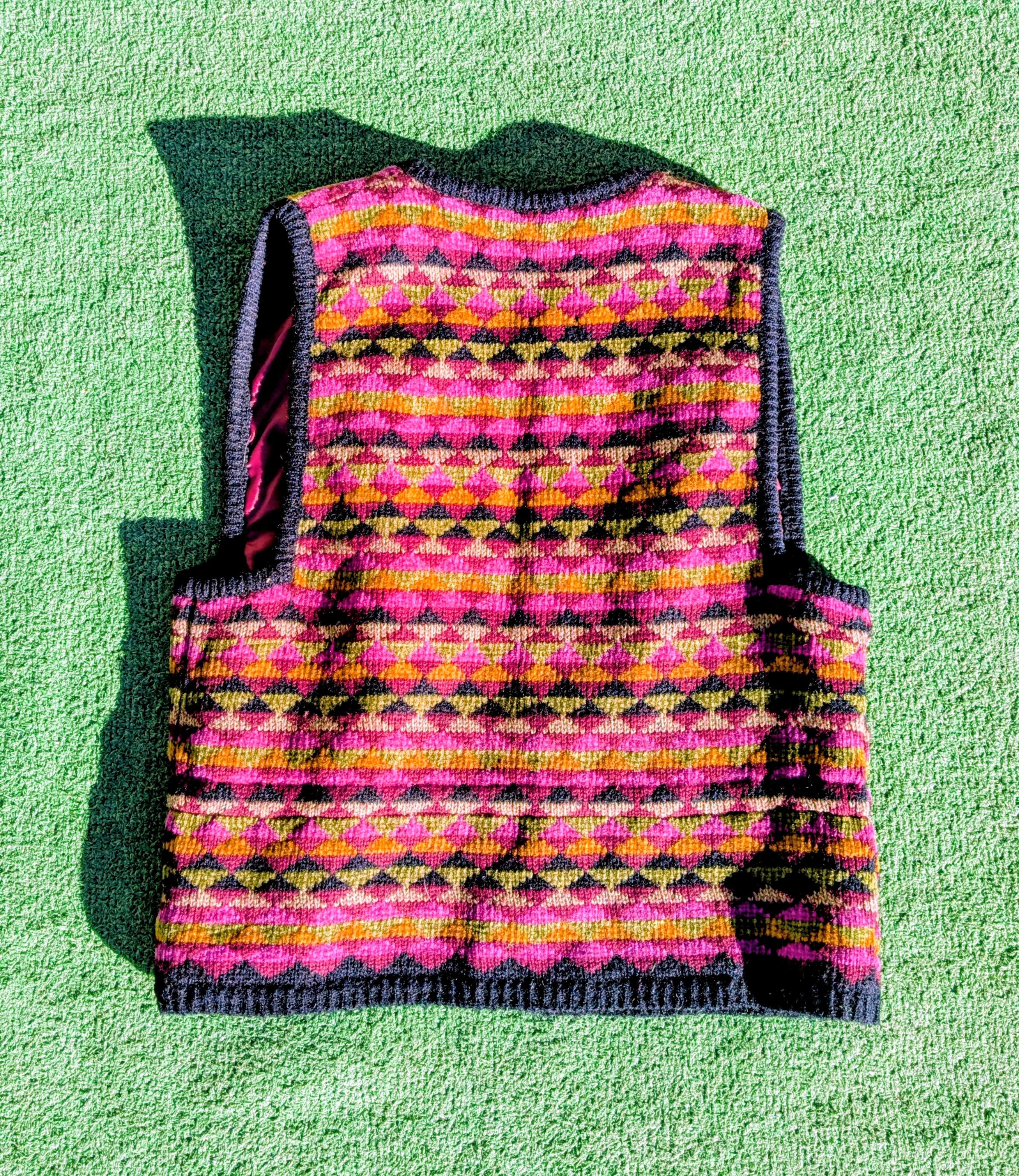 Other Vintage Lilac Fair Isle Petite Wool Button Knit Sweater Vest Size S / US 4 / IT 40 - 6 Thumbnail