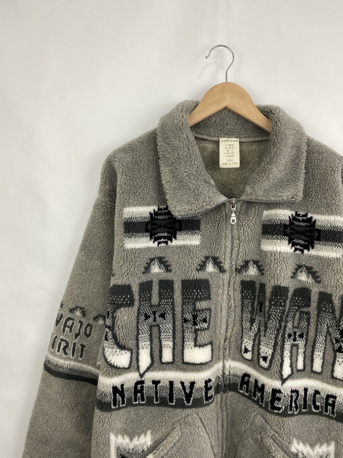 Native 🇺🇸 Vintage 90s Navajo CHEWAN NATIVE AMERICAN Indian Fleece Size US L / EU 52-54 / 3 - 2 Thumbnail