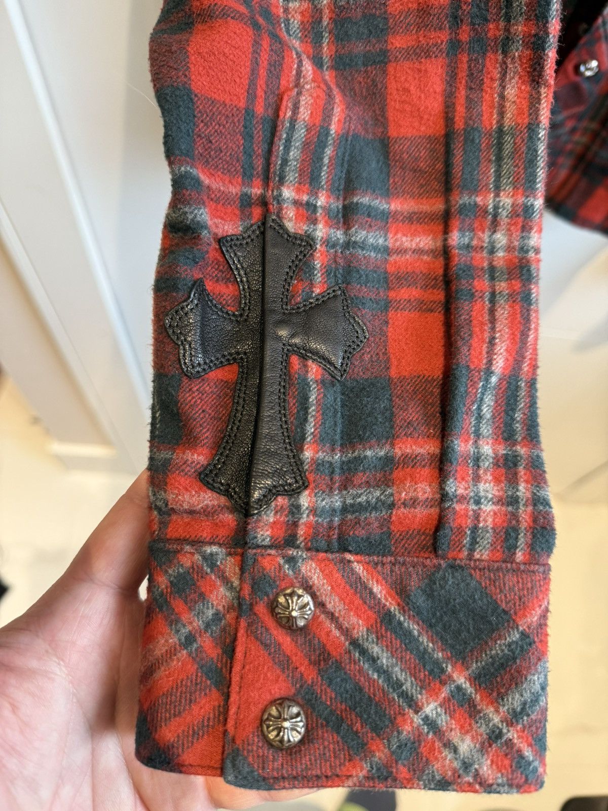 Chrome Hearts Leather fleur flannel with cross patch Size US M / EU 48-50 / 2 - 4 Thumbnail