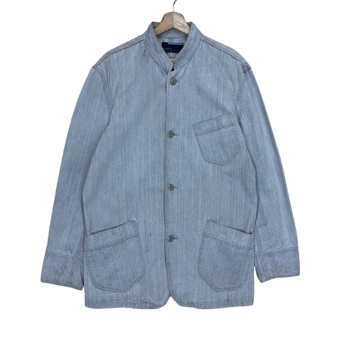 Japanese Brand × Vintage ROUSHATTE Hickory Chore Jacket Size US L / EU 52-54 / 3 - 1 Thumbnail