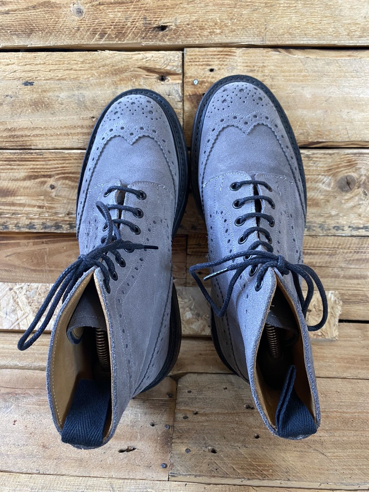 Tricker's Trickers Stow Country dress suede wingtip brouges sz 7.5 Size US 8.5 / EU 41-42 - 12 Thumbnail