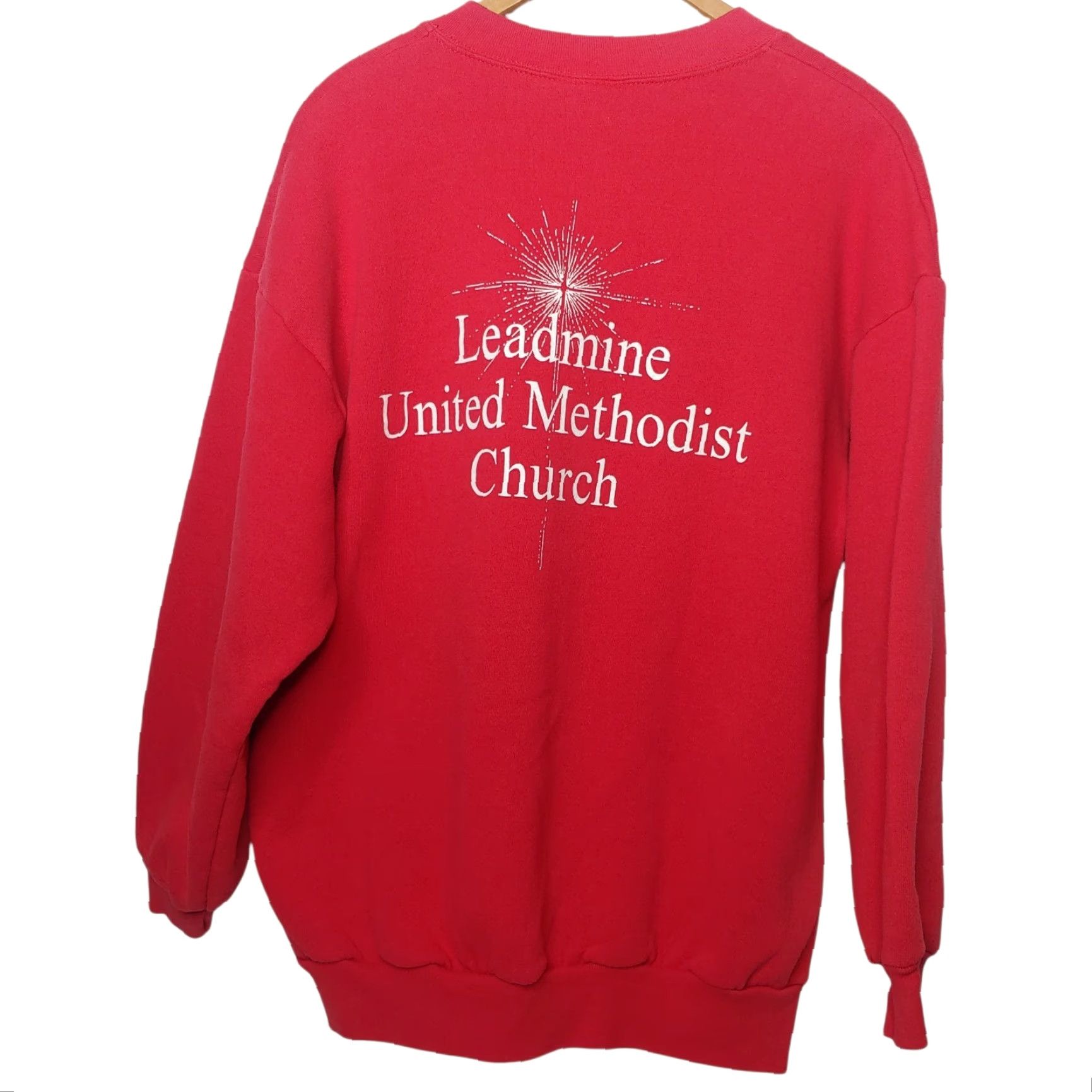 Lee VINTAGE Lee Sweatshirt Christmas Gift JESUS Red L Men Size US L / EU 52-54 / 3 - 3 Thumbnail