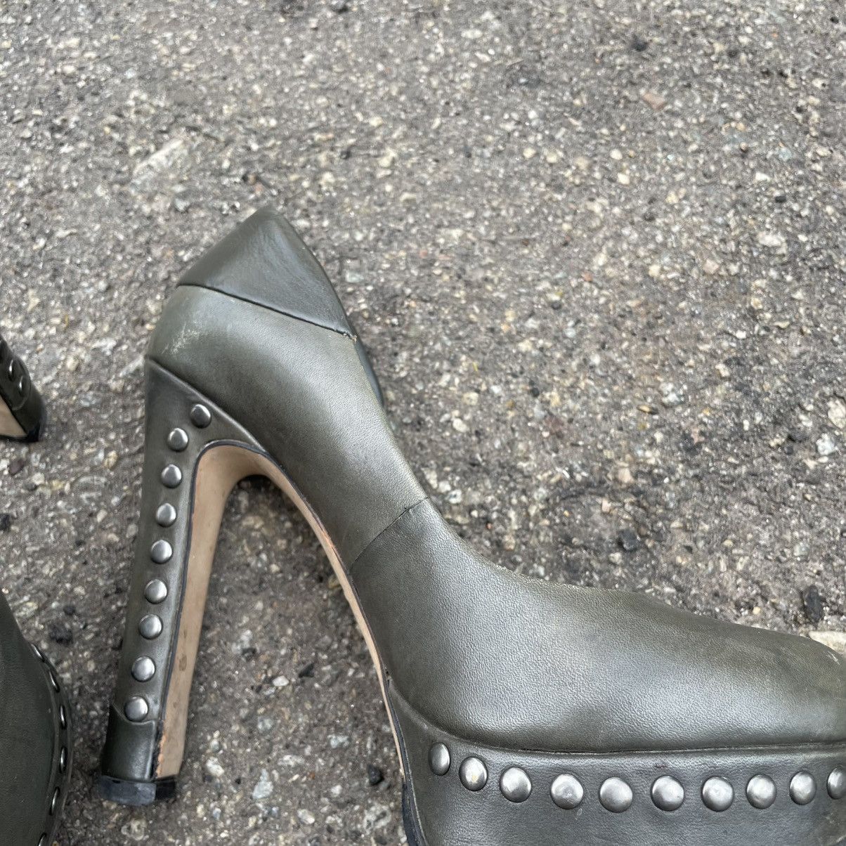 Vince Camuto 36.5 Vince Camuto heels platform rock Leather Pumps chrome Size US 6.5 / IT 36.5 - 5 Thumbnail