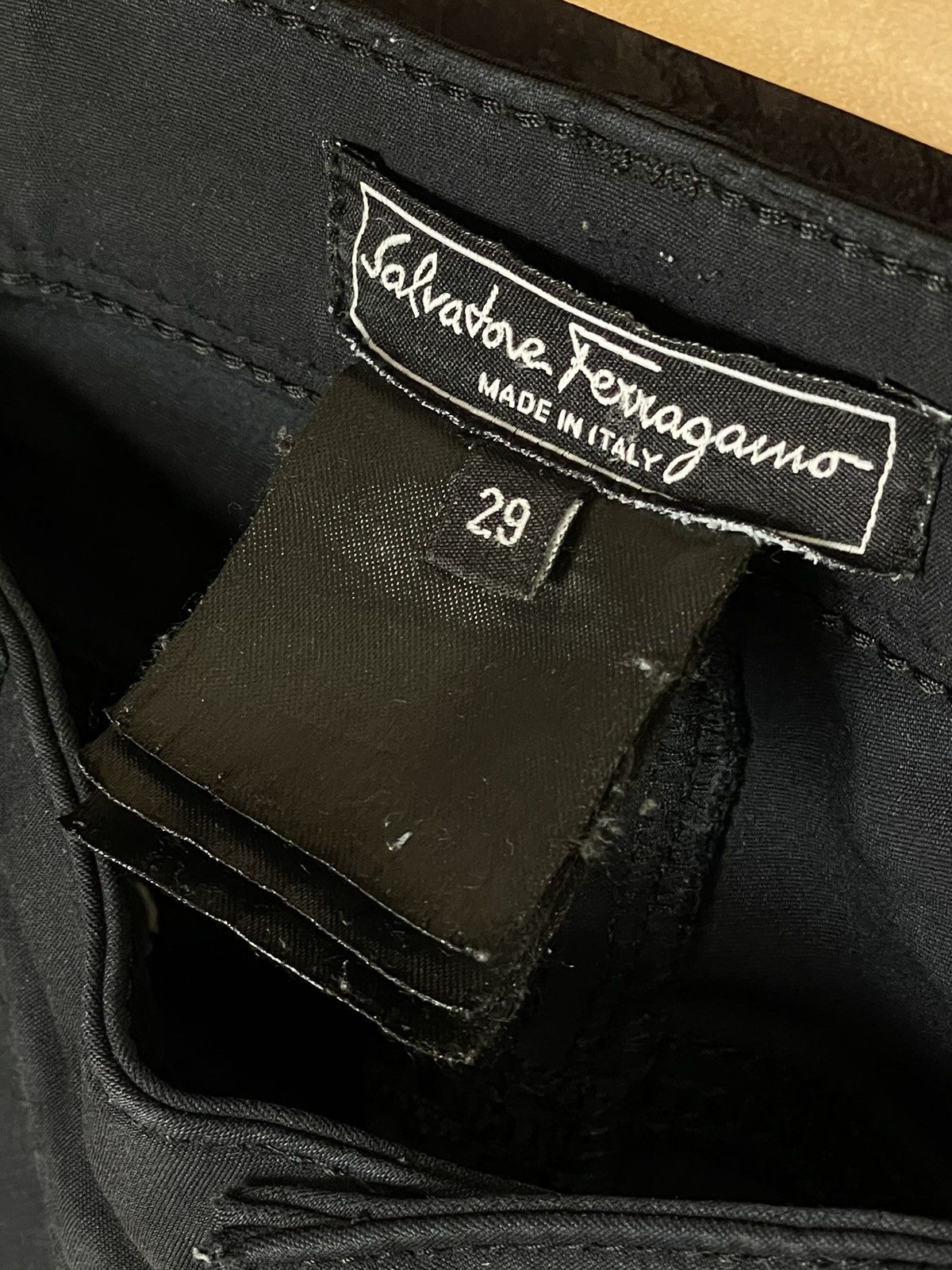 Salvatore Ferragamo × Vintage Salvatore Ferragamo Navy Formal Trousers Pants Size 29" - 8 Thumbnail