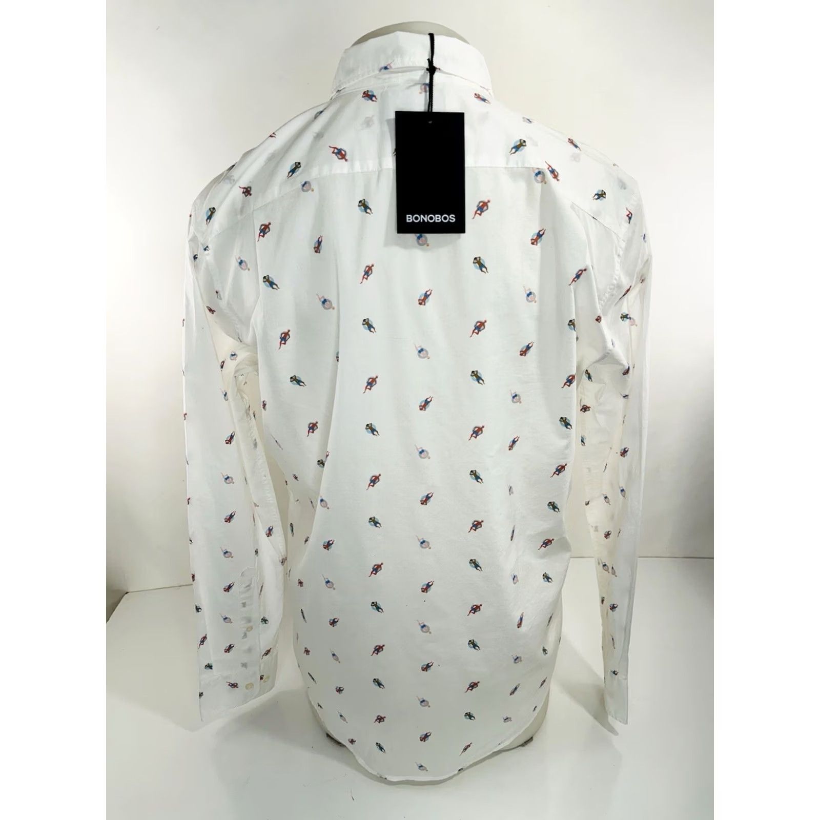 Bonobos BONOBOS Shirt Mens L White Beach Summer Slim Long Sleeve Button-Up Collared NWT Tags - Ocean Beach River Tubing 90s Theme B7 Size US L / EU 52-54 / 3 - 3 Thumbnail