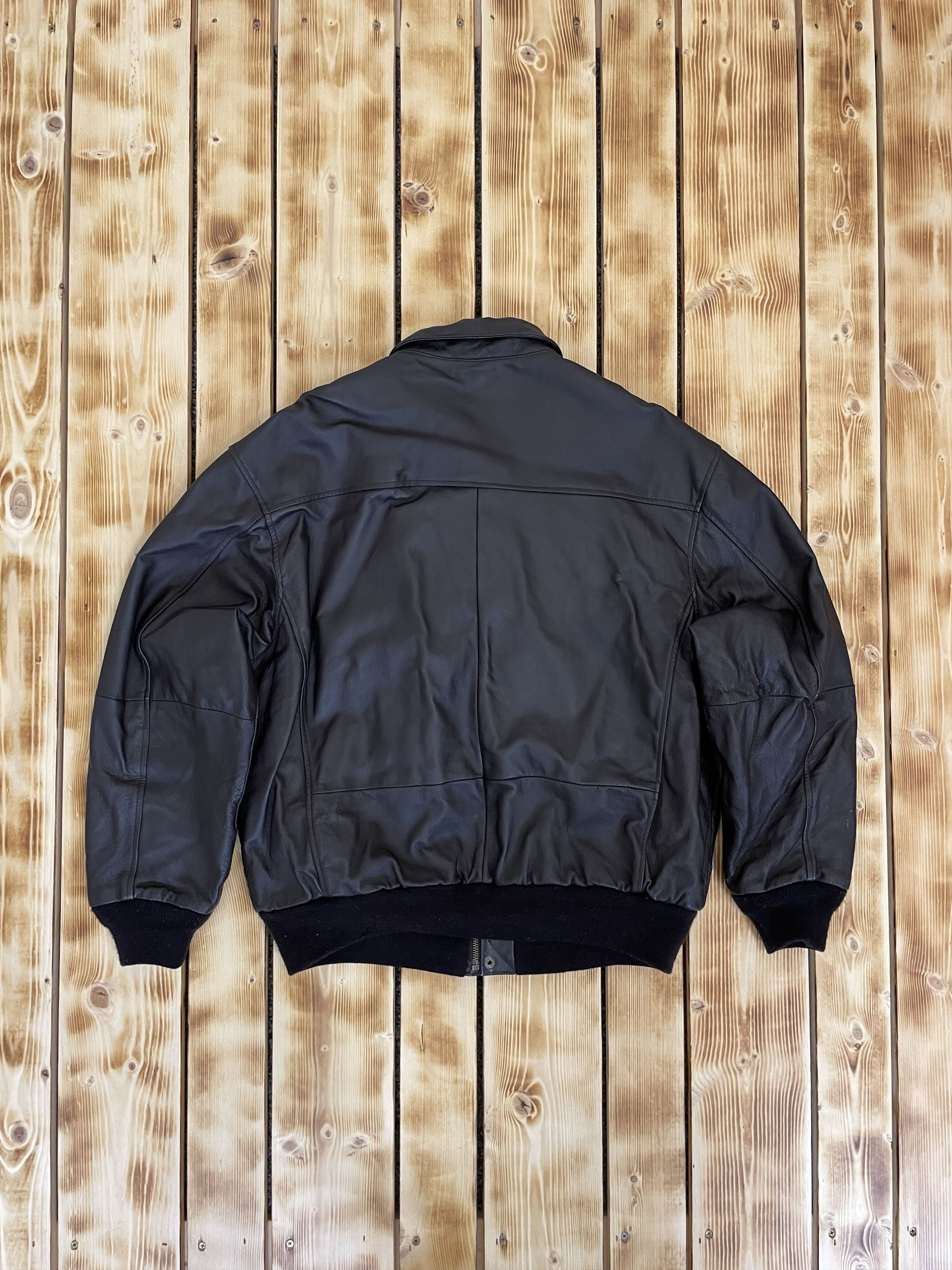 Other Vintage 90`s Airborne AirForce Genuine Leather Bomber Jacket Size US L / EU 52-54 / 3 - 19 Thumbnail