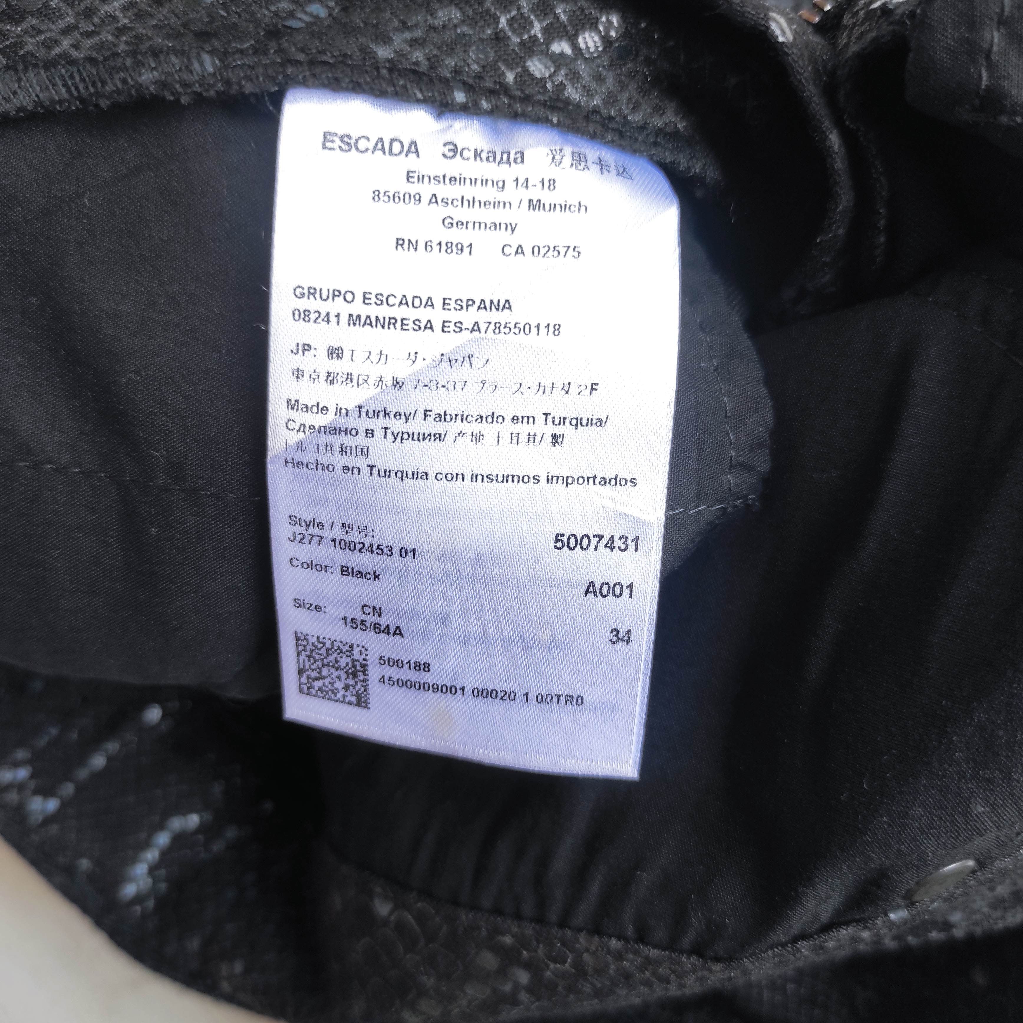 Escada Escada Python Pants Black Snake Print Sexy Designer Size 30" / US 8 / IT 44 - 10 Thumbnail
