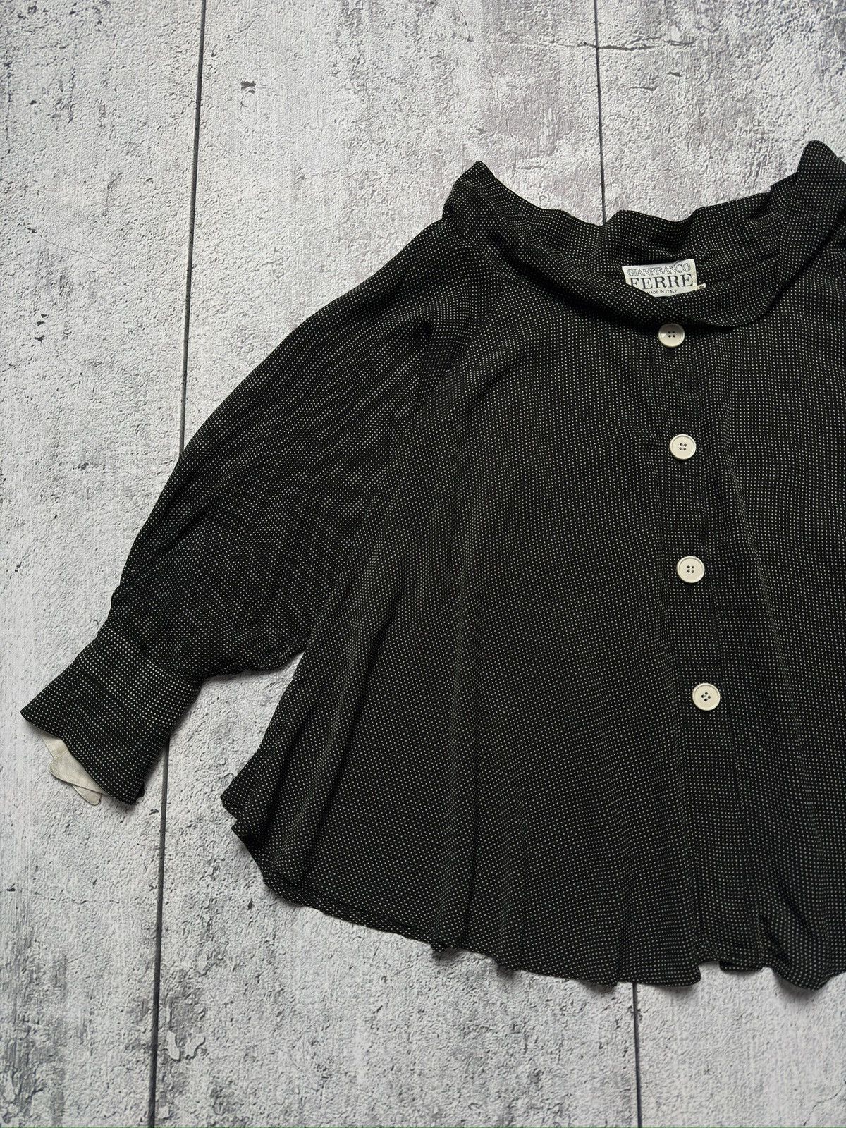Gianfranco Ferre Rare 80s Gianfranco Ferre Dei Mattioli Silk Polka Dot Blouse Size L / US 10 / IT 46 - 3 Thumbnail
