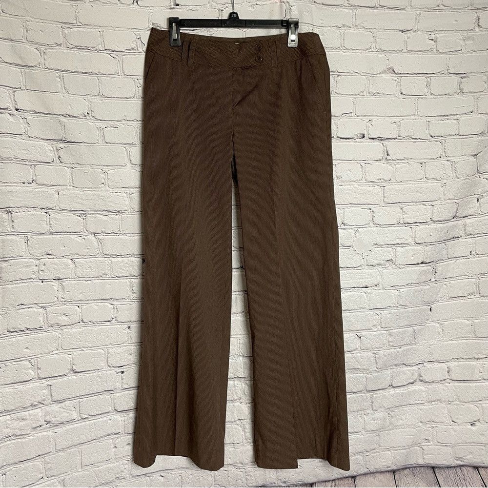 Calvin Klein Calvin Klein Straight Leg Brown Striped Cotton Pants Size 8 Size 30" / US 8 / IT 44 - 1 Thumbnail