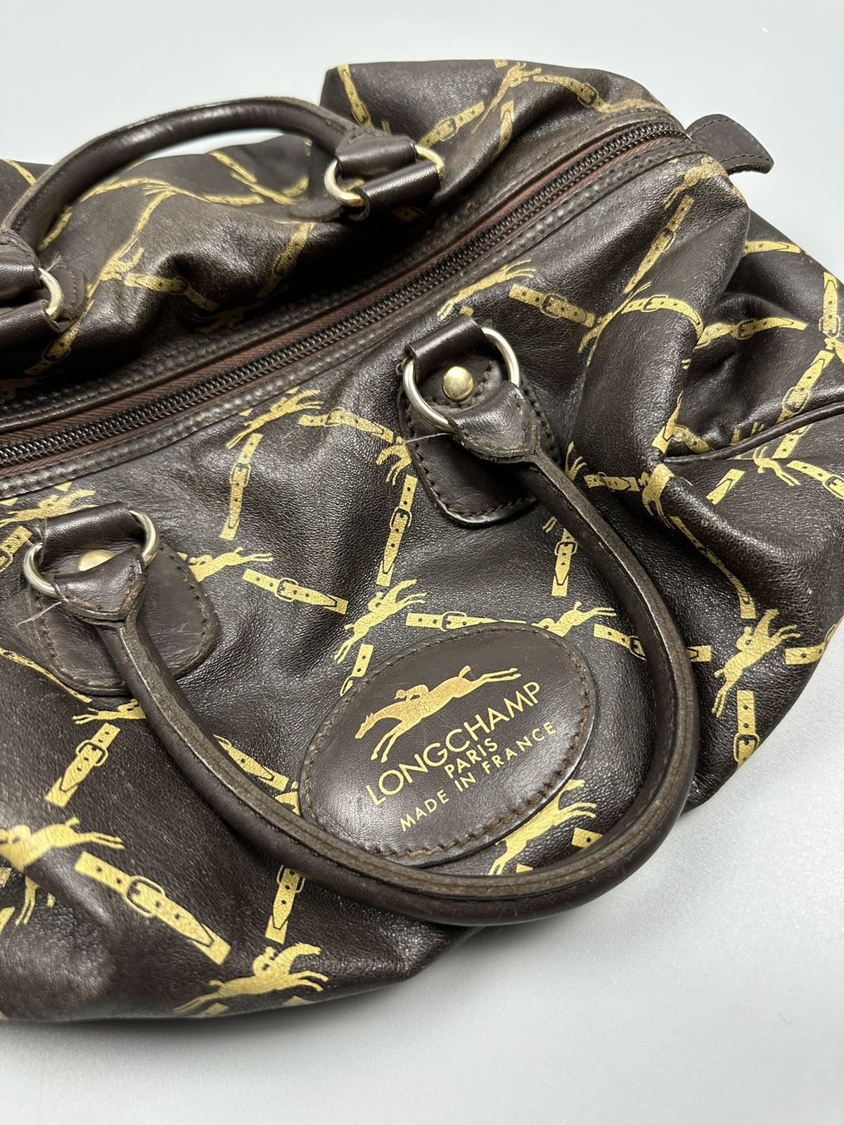 Leather × Longchamp × Vintage Vintage Longchamp Mini Boston Leather Handbags Size ONE SIZE - 6 Thumbnail