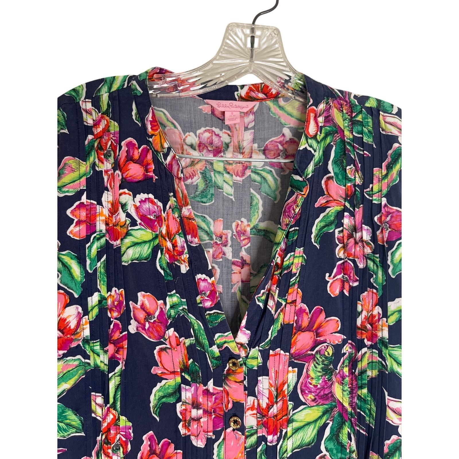Lilly Pulitzer Lilly Pulitzer Sarasota Pintucked Tunic Dress Shift Small Size S / US 4 / IT 40 - 4 Thumbnail