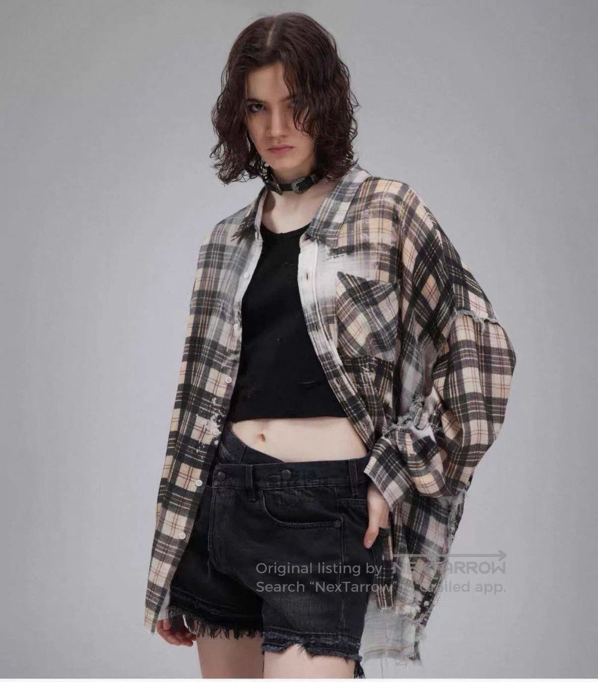 R13 R13 Distressed Frayed Loose Plaid Shirt Size US S / EU 44-46 / 1 - 7 Thumbnail