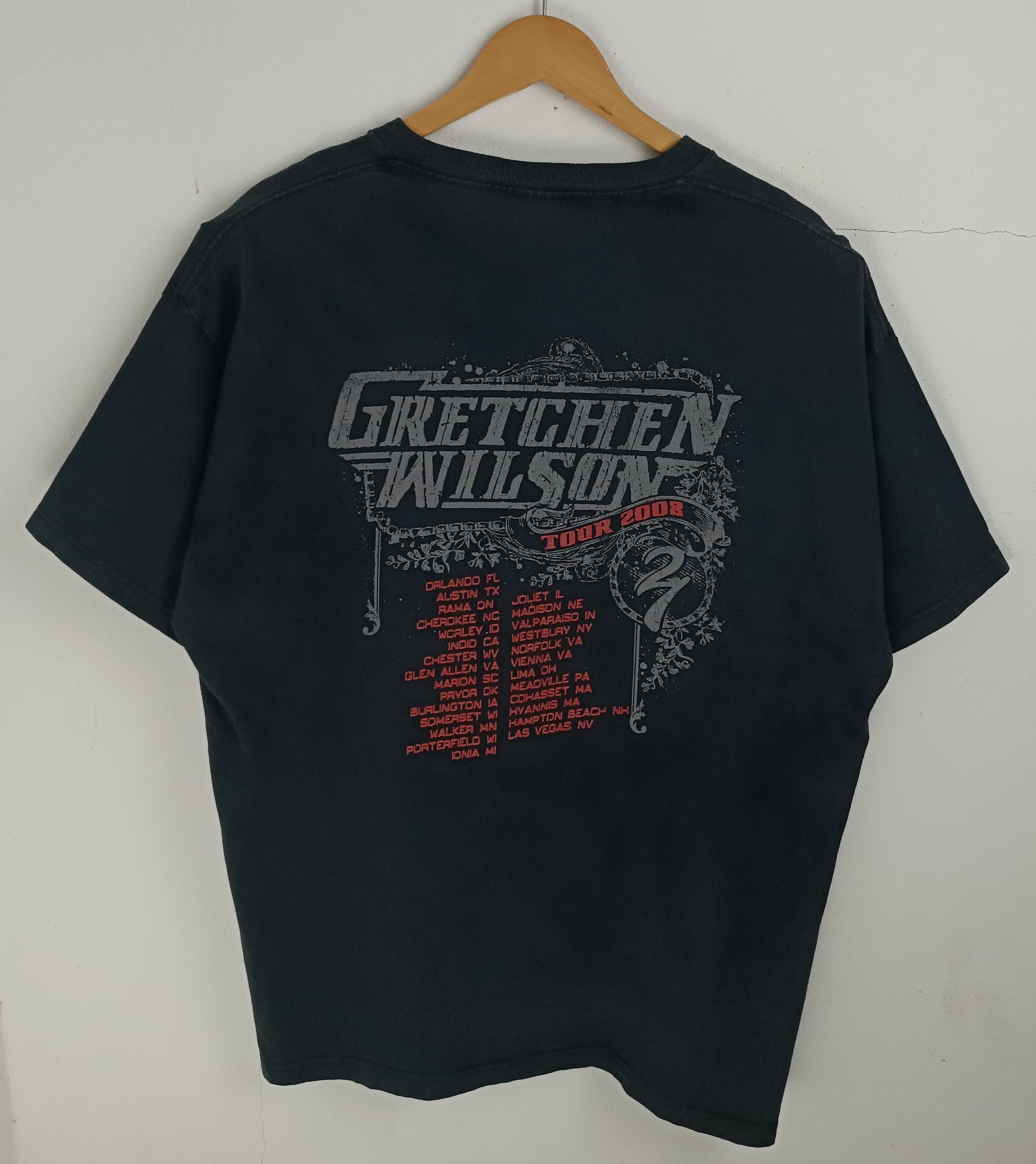 Vintage THRASH FADED VINTAGE '08 GRETCHEN WILSON TOUR TEE kid rock Size US XL / EU 56 / 4 - 4 Thumbnail