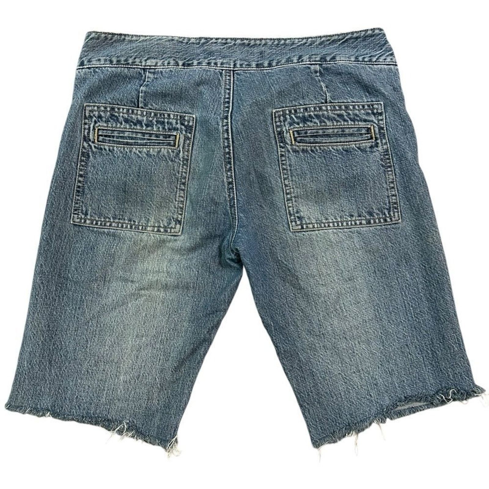 Bcbgmaxazria BCBG Y2K Styled Waist Looped Bermuda Jean Shorts Size 28" / US 6 / IT 42 - 2 Thumbnail