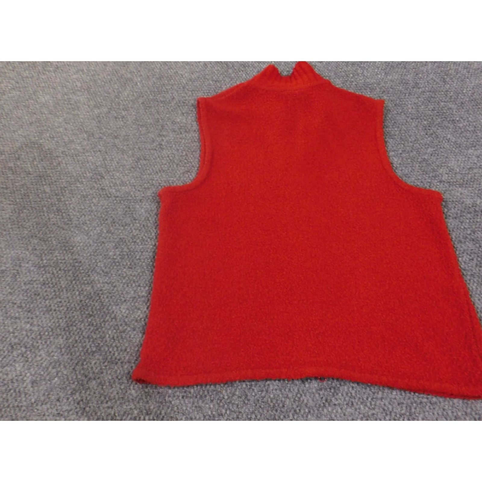 Coldwater Creek Coldwater Creek Vest Sweater L Red Wool Sleeveless Mock Neck Casual Women Classic 90s American Size L / US 10 / IT 46 - 7 Thumbnail