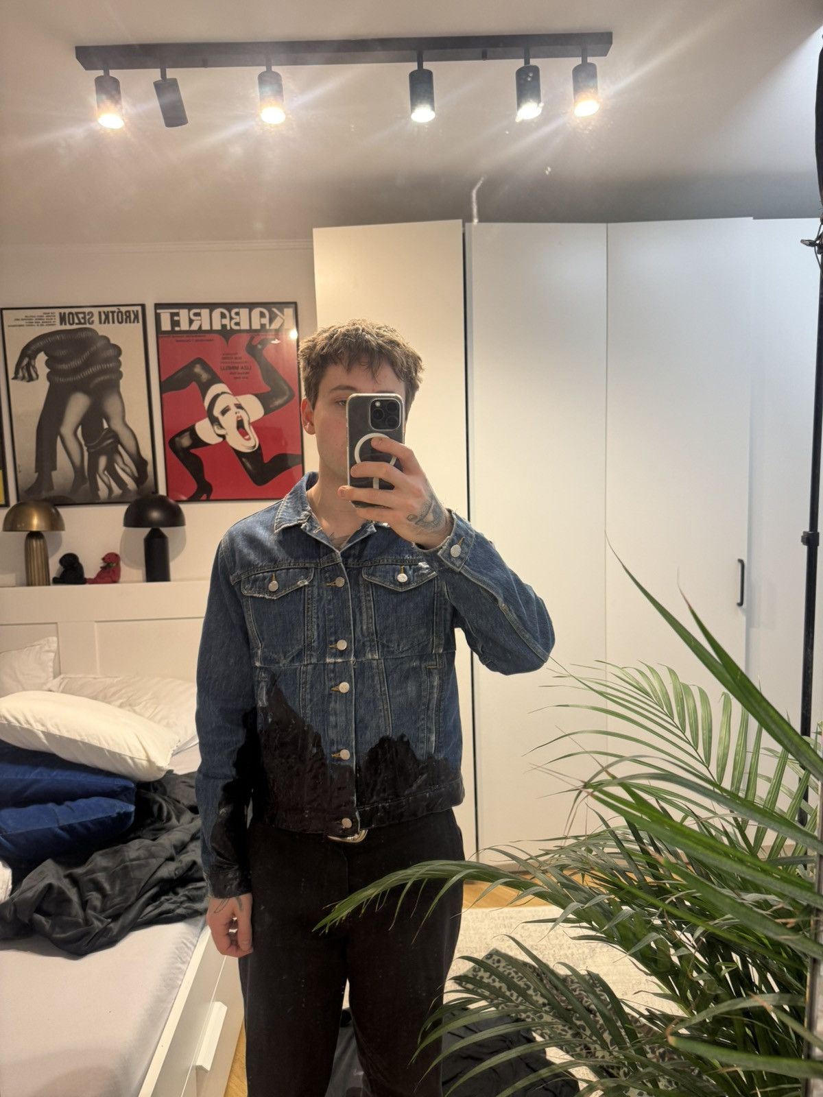 Misbhv AW18 MISBHV Wet Print Indigo Denim Jacket Designer Boxy Fit Size US M / EU 48-50 / 2 - 5 Thumbnail
