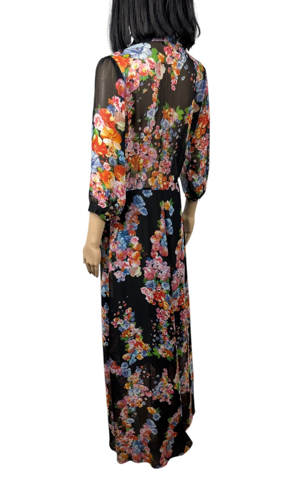 Designer Ulyana Sergeenko Maxi Dress Floral Printed Mesh size L Size L / US 10 / IT 46 - 7 Thumbnail
