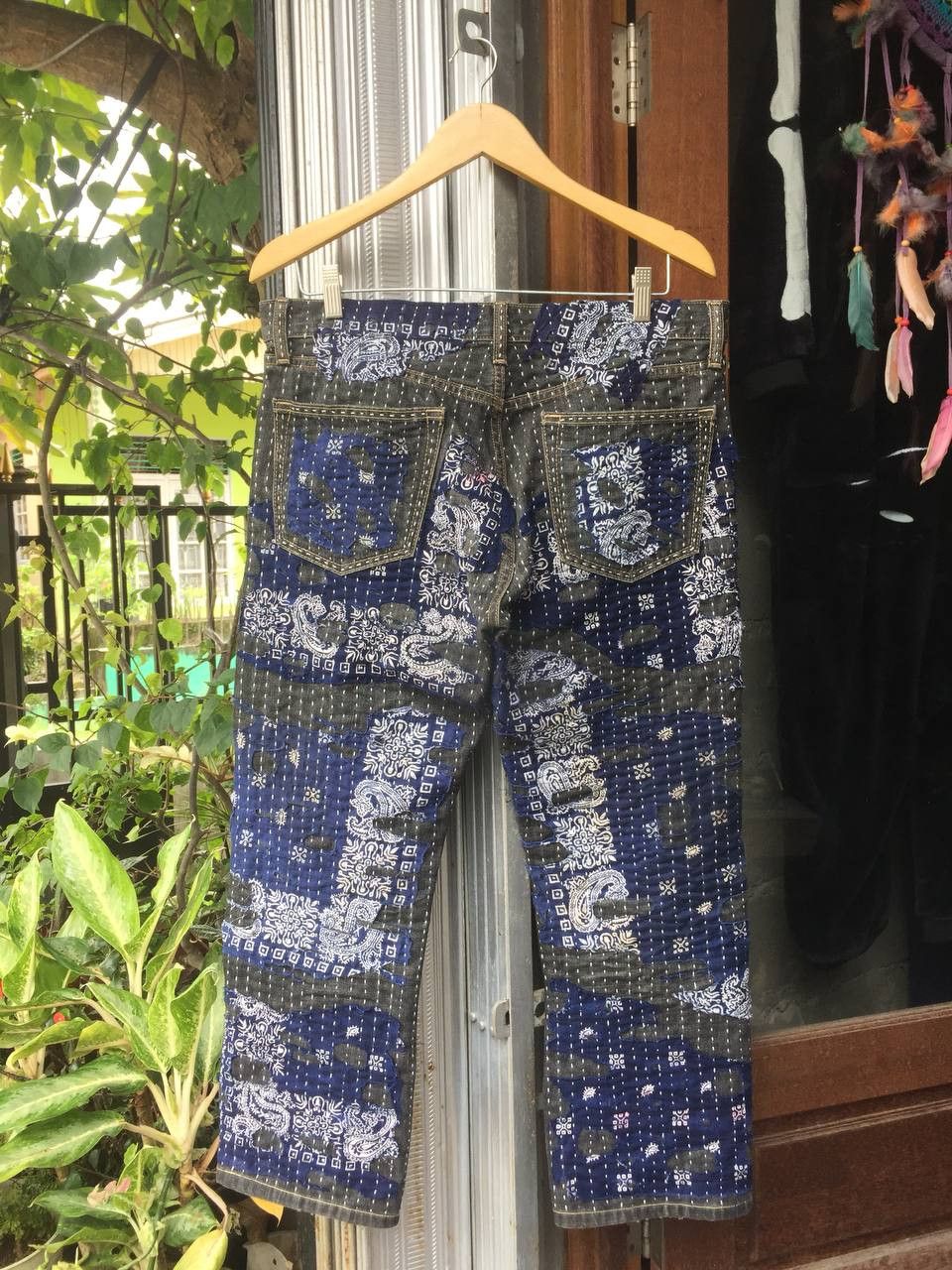 Japanese Brand crazy sick sashiko boro denim pants like kapital style Size US 34 / EU 50 - 11 Thumbnail