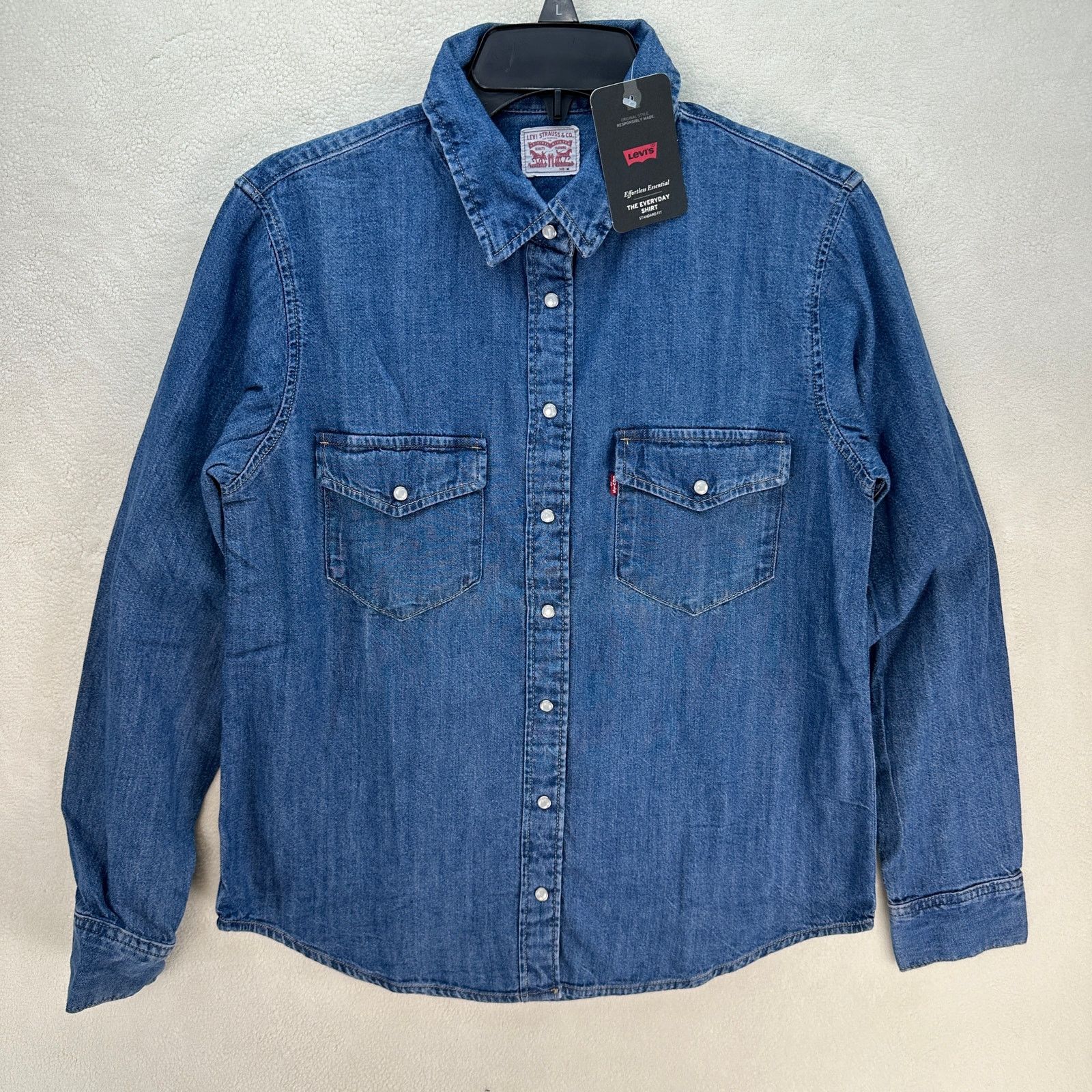 Levi's LEVI'S WOMEN'S XSMALL ICON WESERN DENIM SHIRT BLUE NWT Size XS / US 0-2 / IT 36-38 - 1 Thumbnail