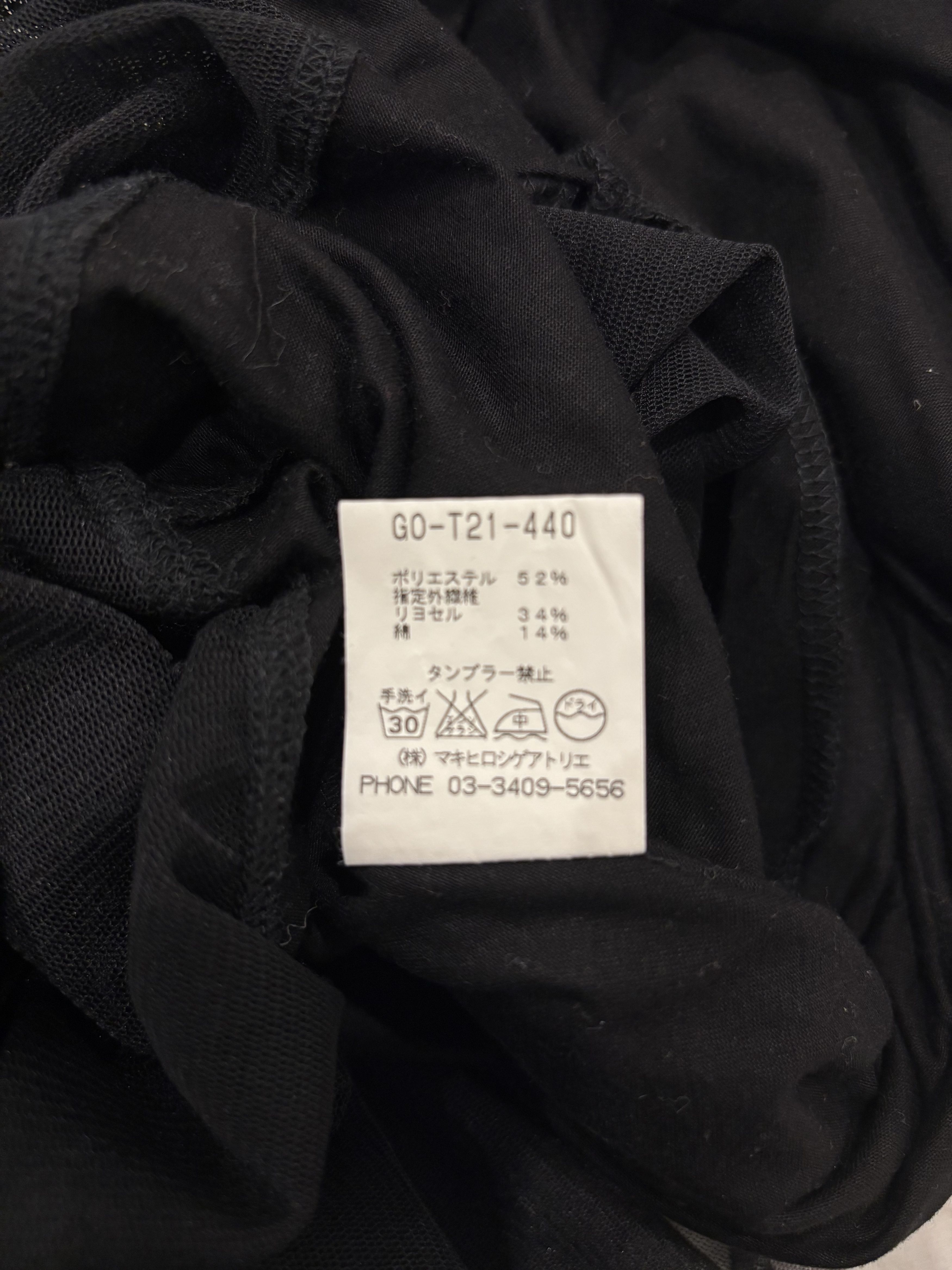 gomme VINTAGE GOMME SHEER BLACK T SHIRT Size M / US 6-8 / IT 42-44 - 5 Thumbnail
