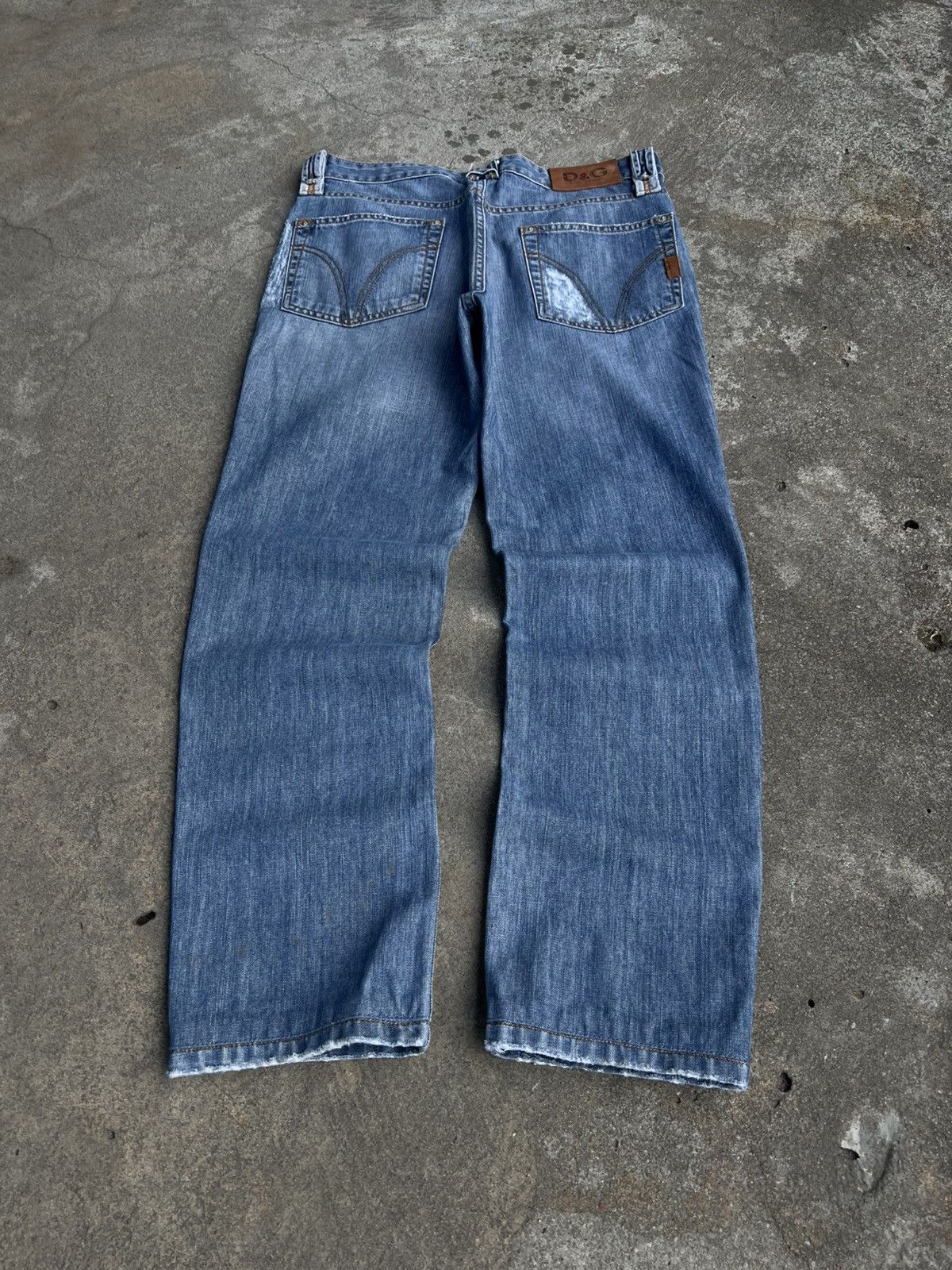 Dolce & Gabbana Crazy Vintage Dolce Gabbana Distressed Jeans Y2k Big Logo Size US 32 / EU 48 - 1 Thumbnail