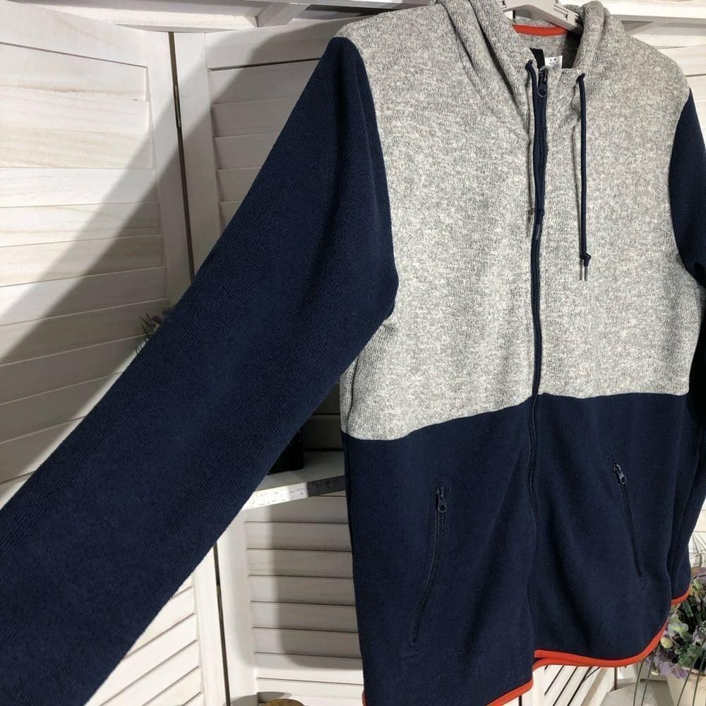Bdg BDG gray blue hooded fleece zippered warm sweatshirt sz L Size US L / EU 52-54 / 3 - 4 Thumbnail
