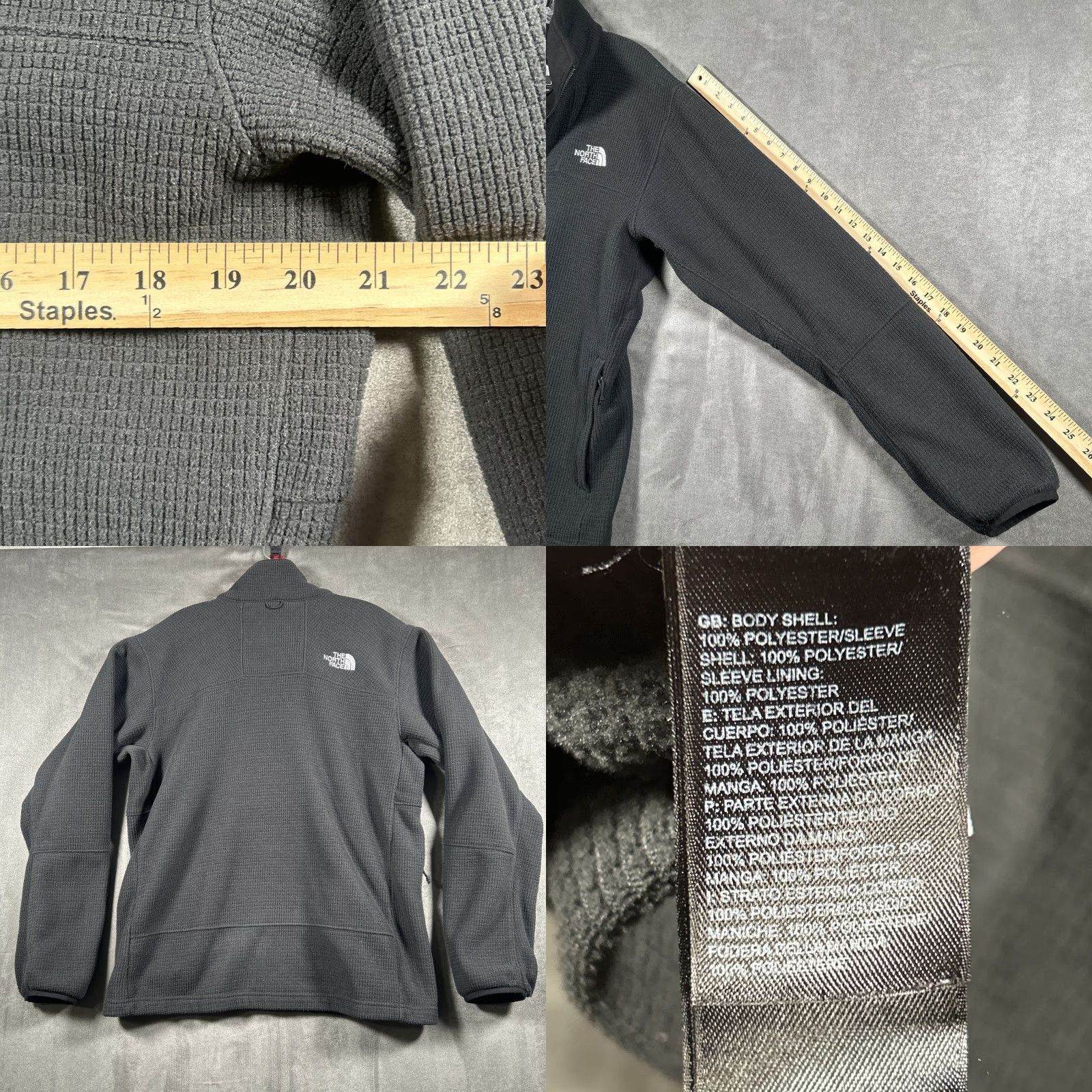 The North Face The North Face Mens Full Zip Waffle Knit Jacket Medium Black Thermal Size US M / EU 48-50 / 2 - 8 Thumbnail