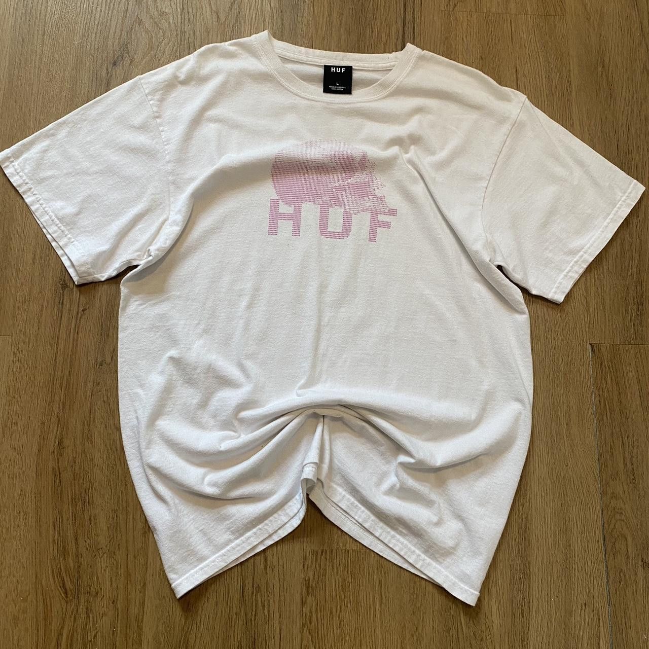 Huf HUF white and pink t-shirt #streetwear skateboarding Size US L / EU 52-54 / 3 - 1 Thumbnail