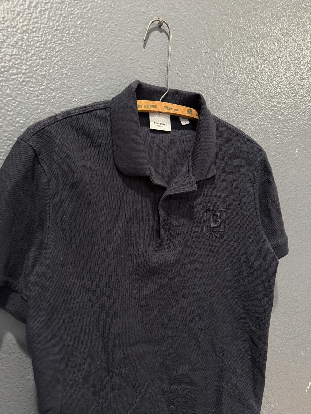 Burberry Burberry B Box Embroidered Navy Mens Polo Medium Size US M / EU 48-50 / 2 - 1 Thumbnail