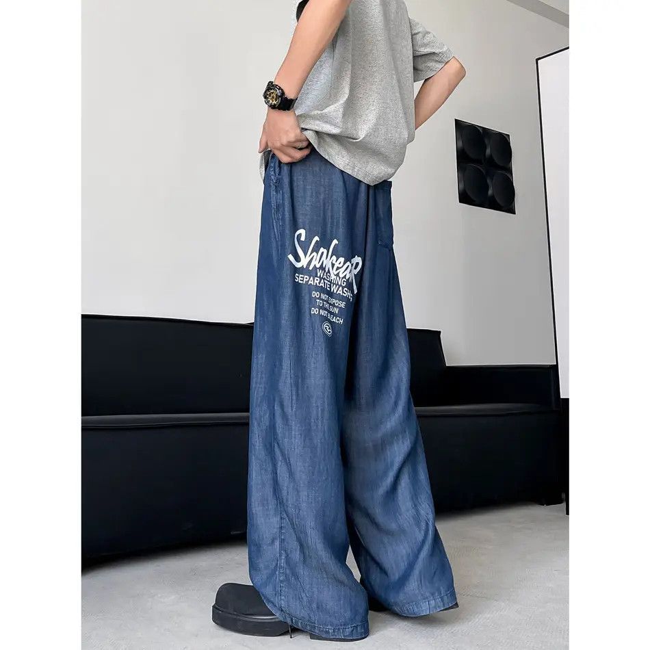 Japanese Brand × Jean Retro loose wide leg printed jeans Size US 32 / EU 48 - 6 Thumbnail