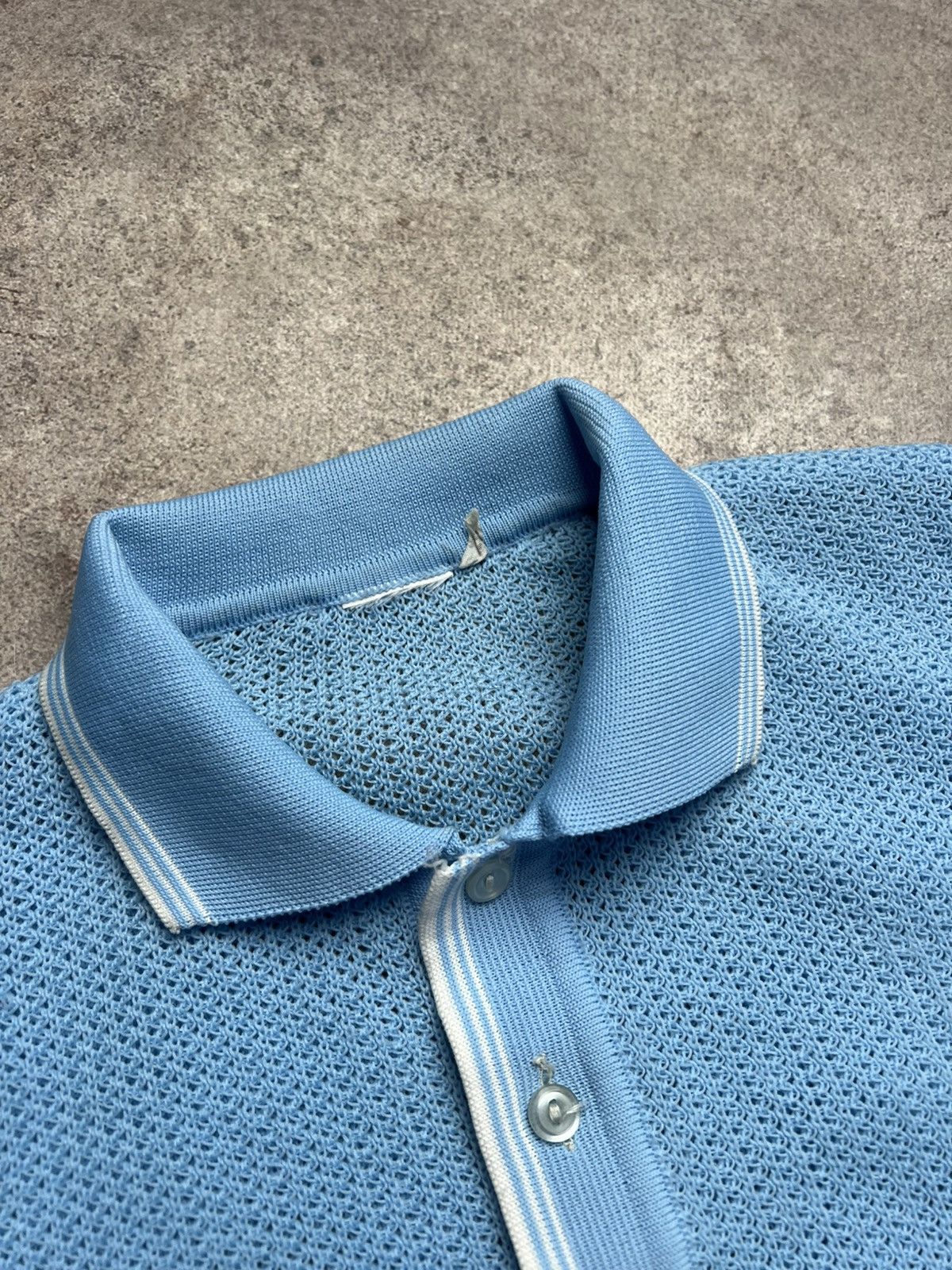 Japanese Brand × Vintage Vintage Japanese knit mesh retro polo shirt Size US L / EU 52-54 / 3 - 4 Thumbnail