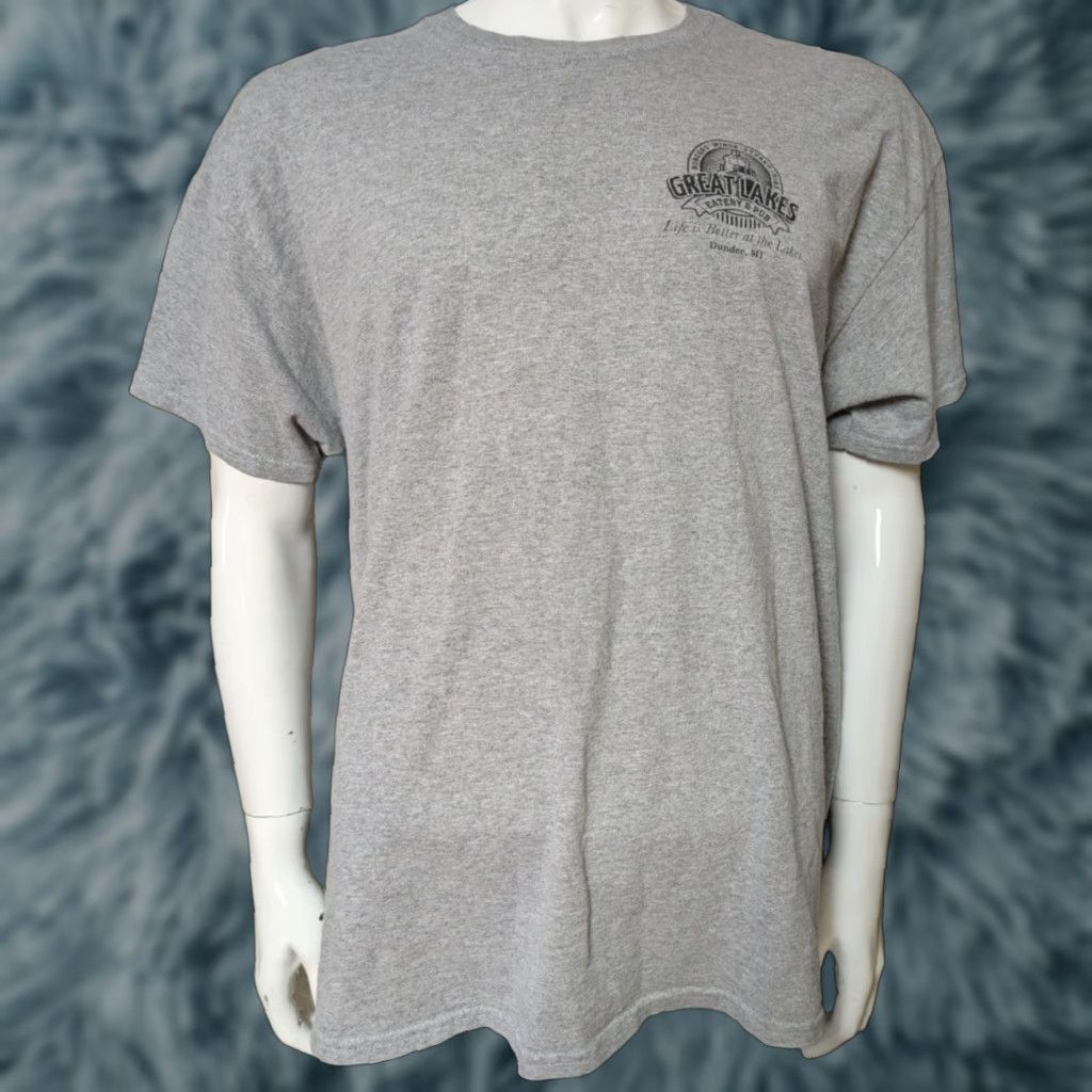 Greats Great Lakes Eatery & Pub T Shirt XL Gray Mens Short Sleeve Crew Neck Bar Restaurant Dundee MI Size US XL / EU 56 / 4 - 1 Thumbnail
