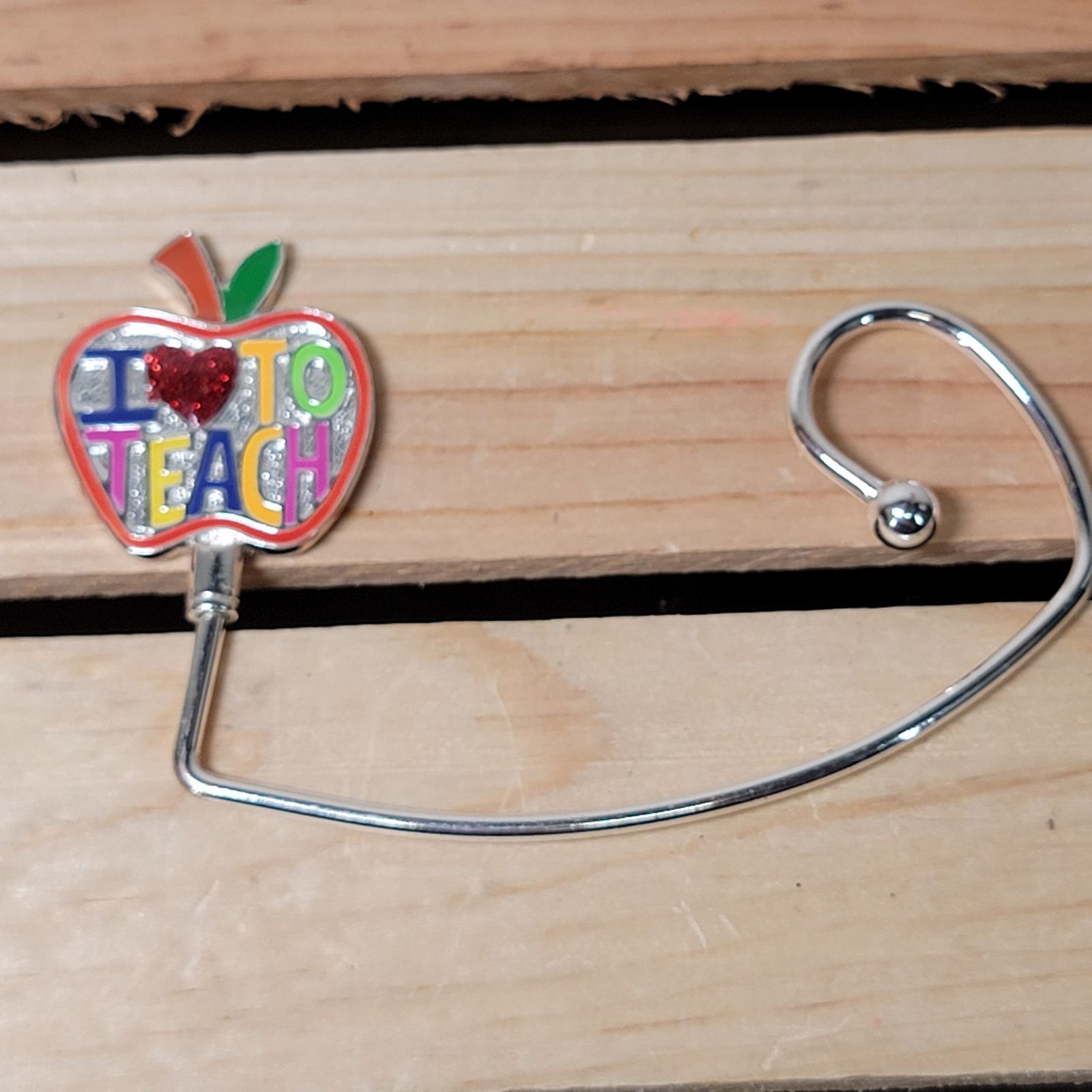 Other Apple Table Purse Hanger "I Love To Teach" Size ONE SIZE - 1 Thumbnail