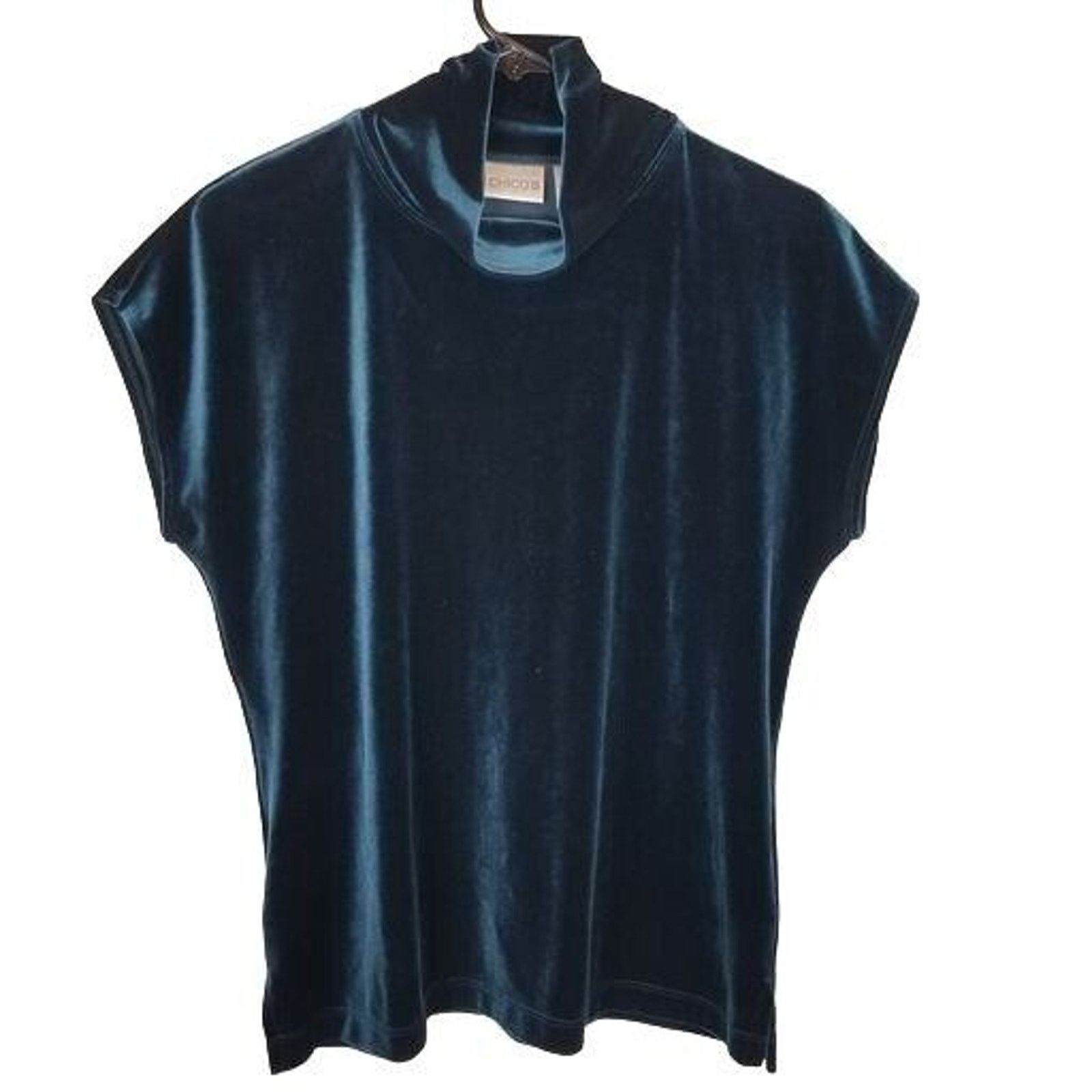 Chicos Chicos Velvet Top Mock Neck Size 2 (Large) Holiday Cocktail Size XS / US 0-2 / IT 36-38 - 1 Thumbnail