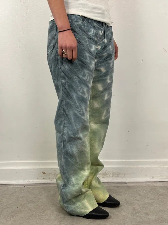 Roberto Cavalli SS2001 Roberto Cavalli Blue Denim Glitter Gradient Jeans Size 26" / US 2 / IT 38 - 3 Thumbnail