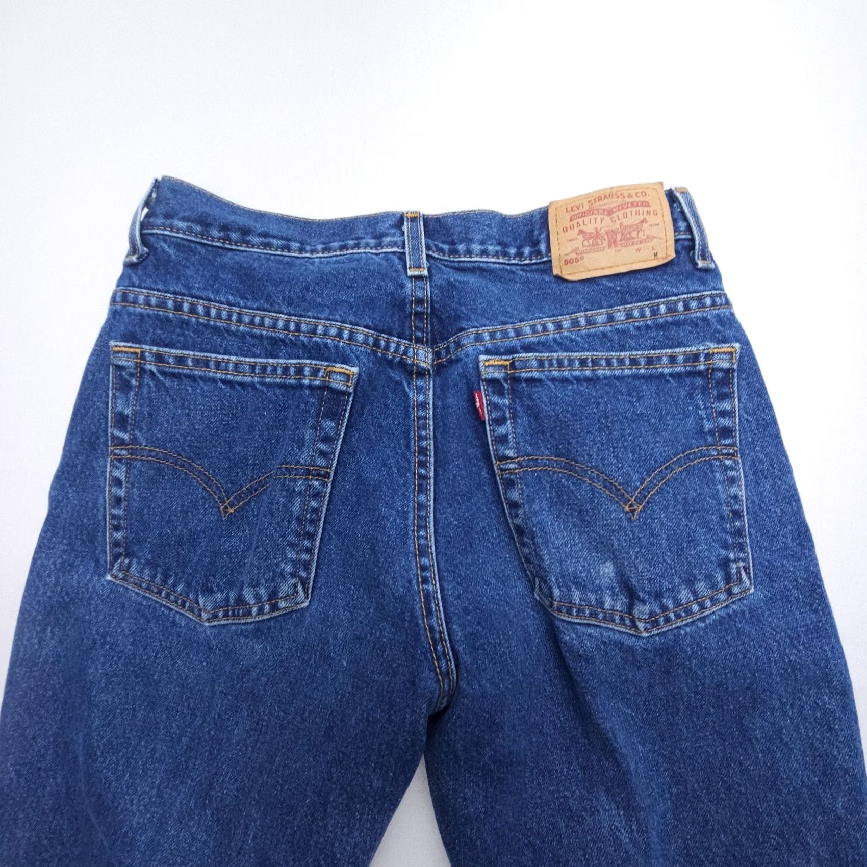 Levi's VINTAGE Levi's 505 Jeans Women's Dark Wash 32in Inseam Size 8 90s Rigid Straight Denim Size 30" / US 8 / IT 44 - 3 Thumbnail