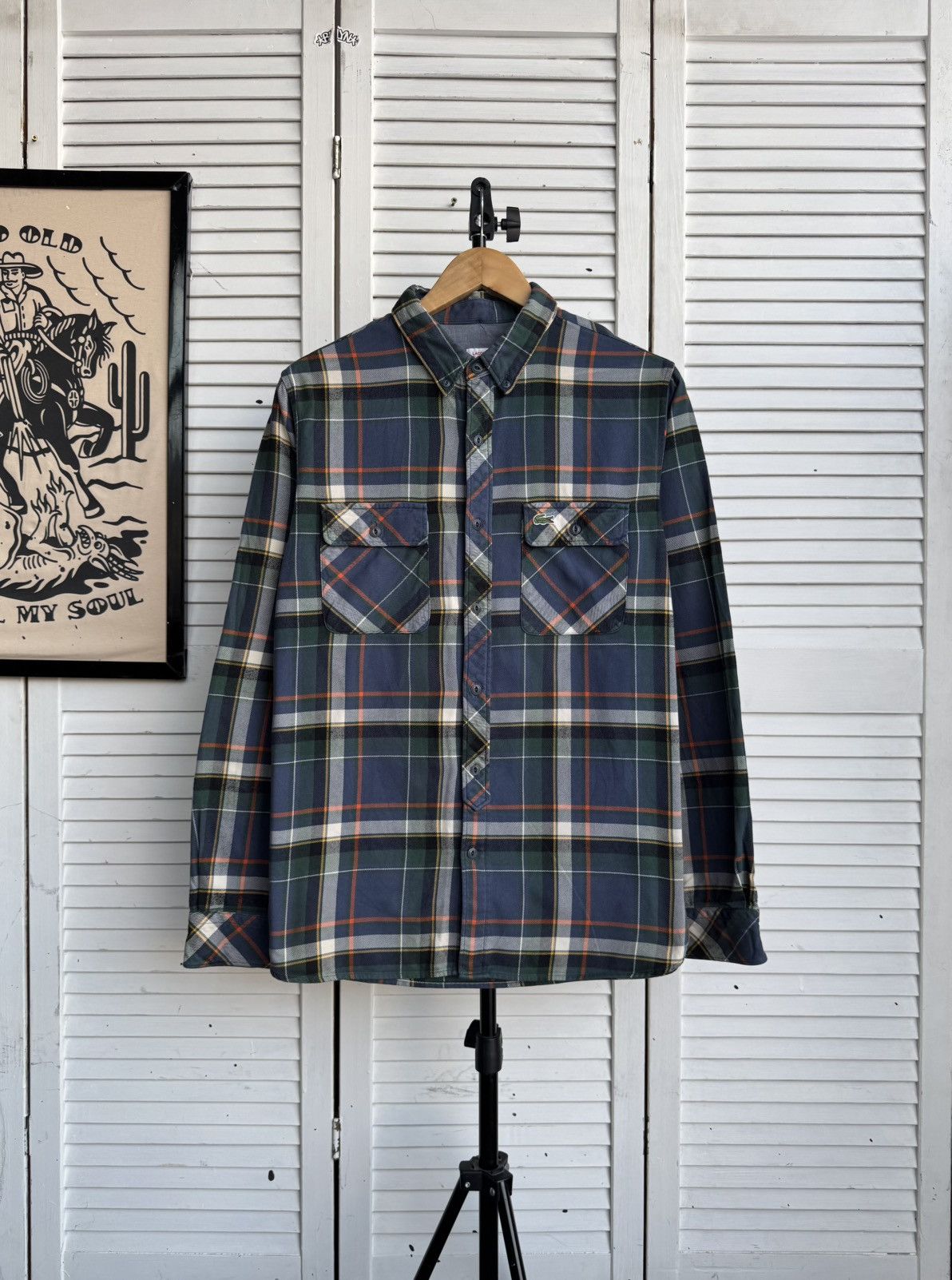 Lacoste Lacoste LIVE Tartan Plaid Button Up Shirt Double Pocket Size US M / EU 48-50 / 2 - 1 Thumbnail
