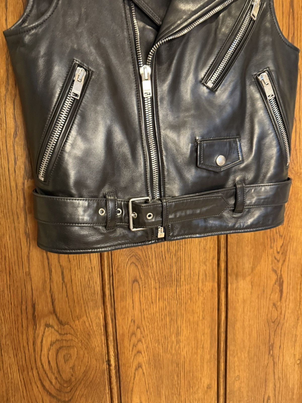 Saint Laurent Paris SS13 Saint Laurent sleeveless biker vest leather jacket L01 Size US S / EU 44-46 / 1 - 7 Thumbnail