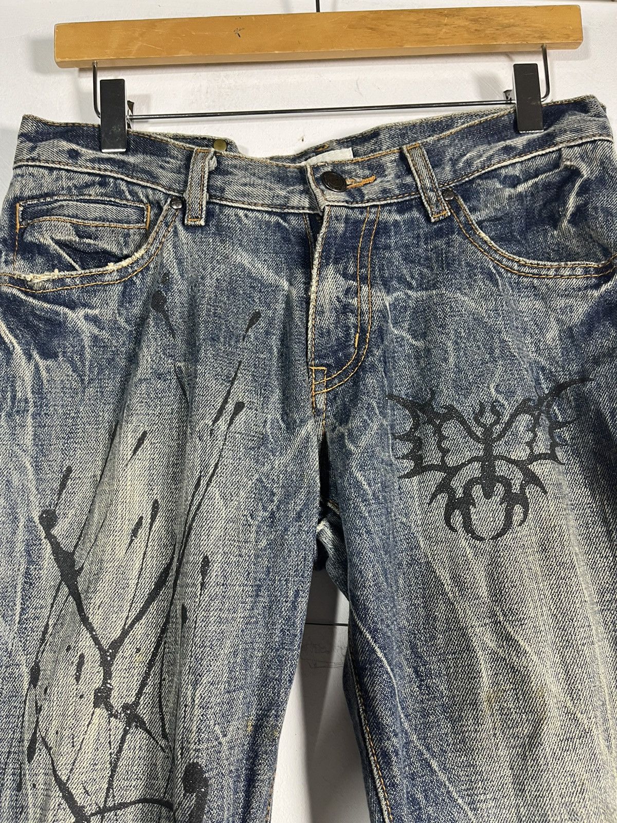Japanese Brand Rare ‼️Bootcut Denim Butterfly Jeans Y2k style Size 31" - 2 Thumbnail