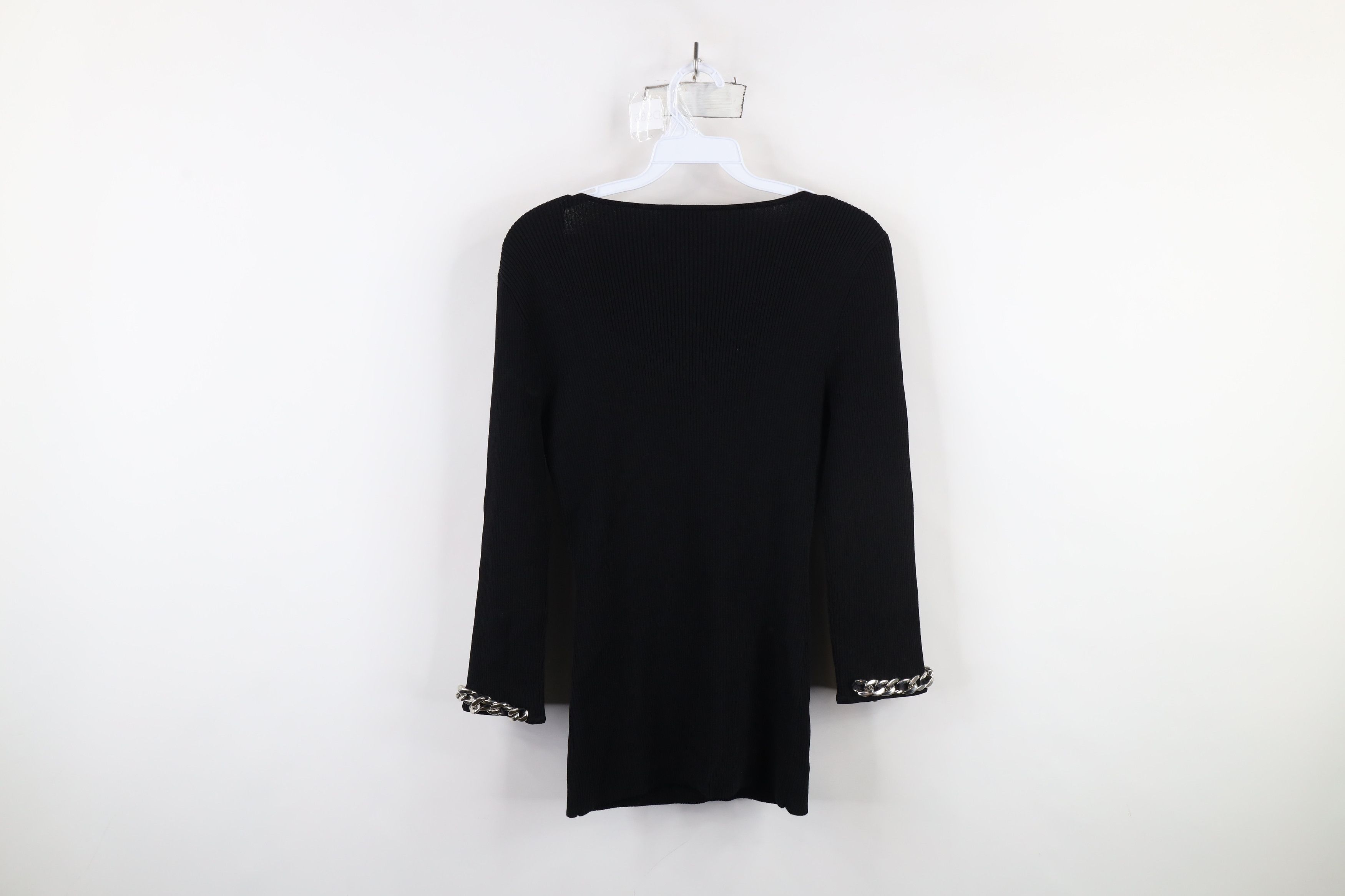Vintage Vintage 90s Y2K Cache Stretch Ribbed Knit Sweater Black Size M / US 6-8 / IT 42-44 - 11 Thumbnail