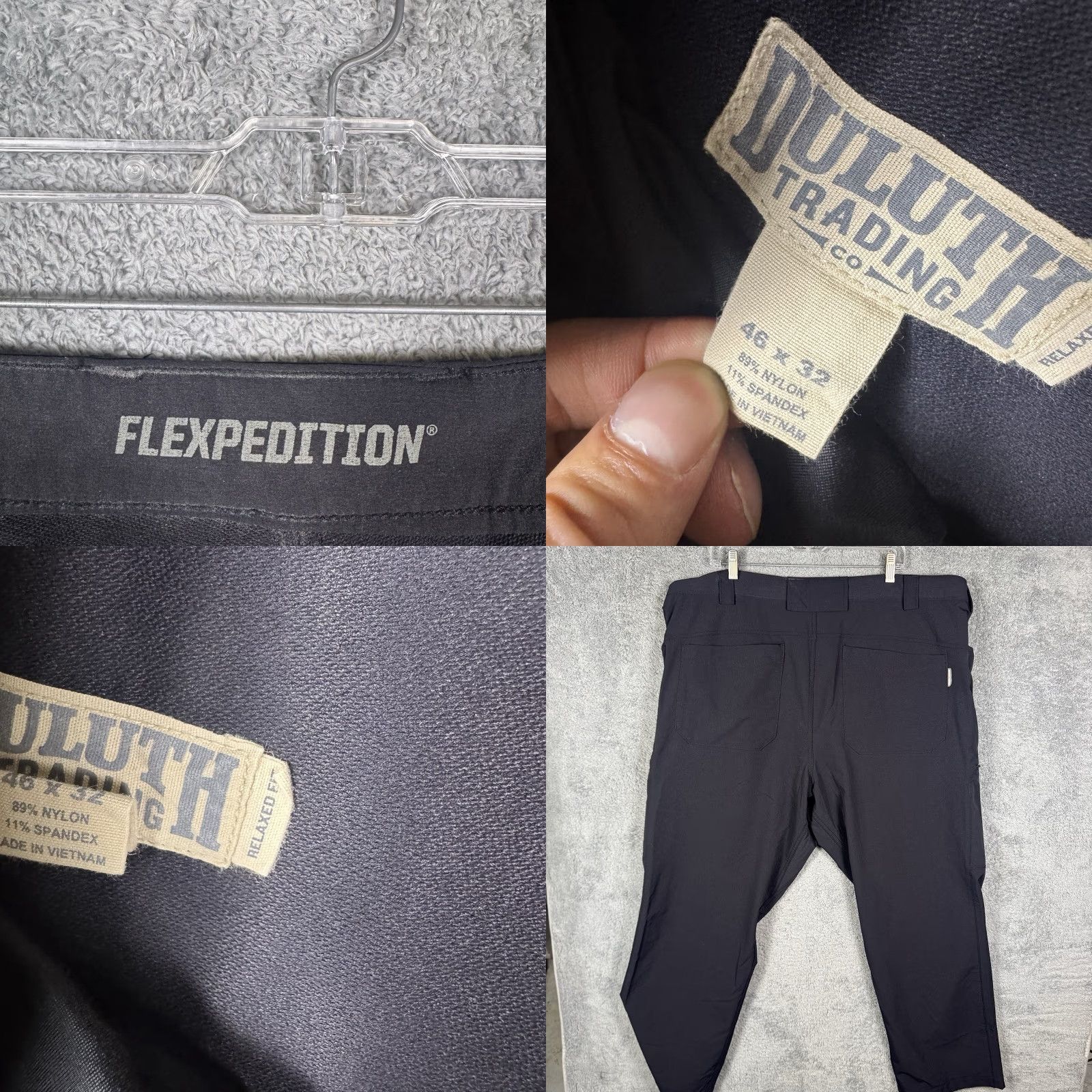 Vintage Duluth Flexpedition Pants Mens 46x32 Relaxed Cargo Stretch Black Hike Size US 30 / EU 46 - 8 Thumbnail
