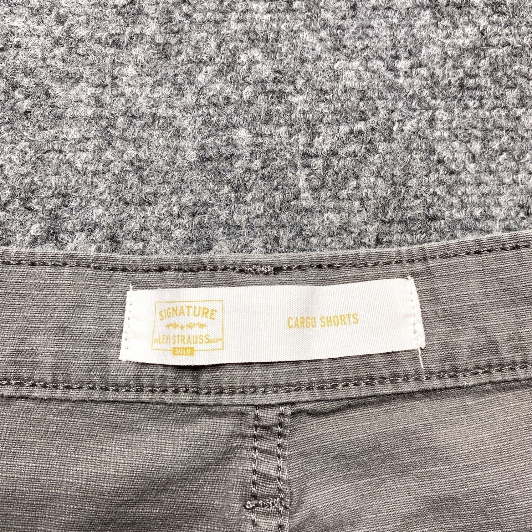 Levi's Levis Gray Cargo Shorts Men 42 Signature Canvas Classic Distressed Pocket Zip Front Casual Utility Denim Short Size US 42 / EU 58 - 6 Thumbnail